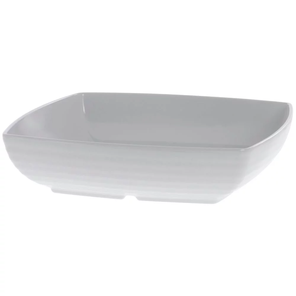G.E.T. Milano Ribbed Collection 4 qt Square White Melamine Bowl - 11