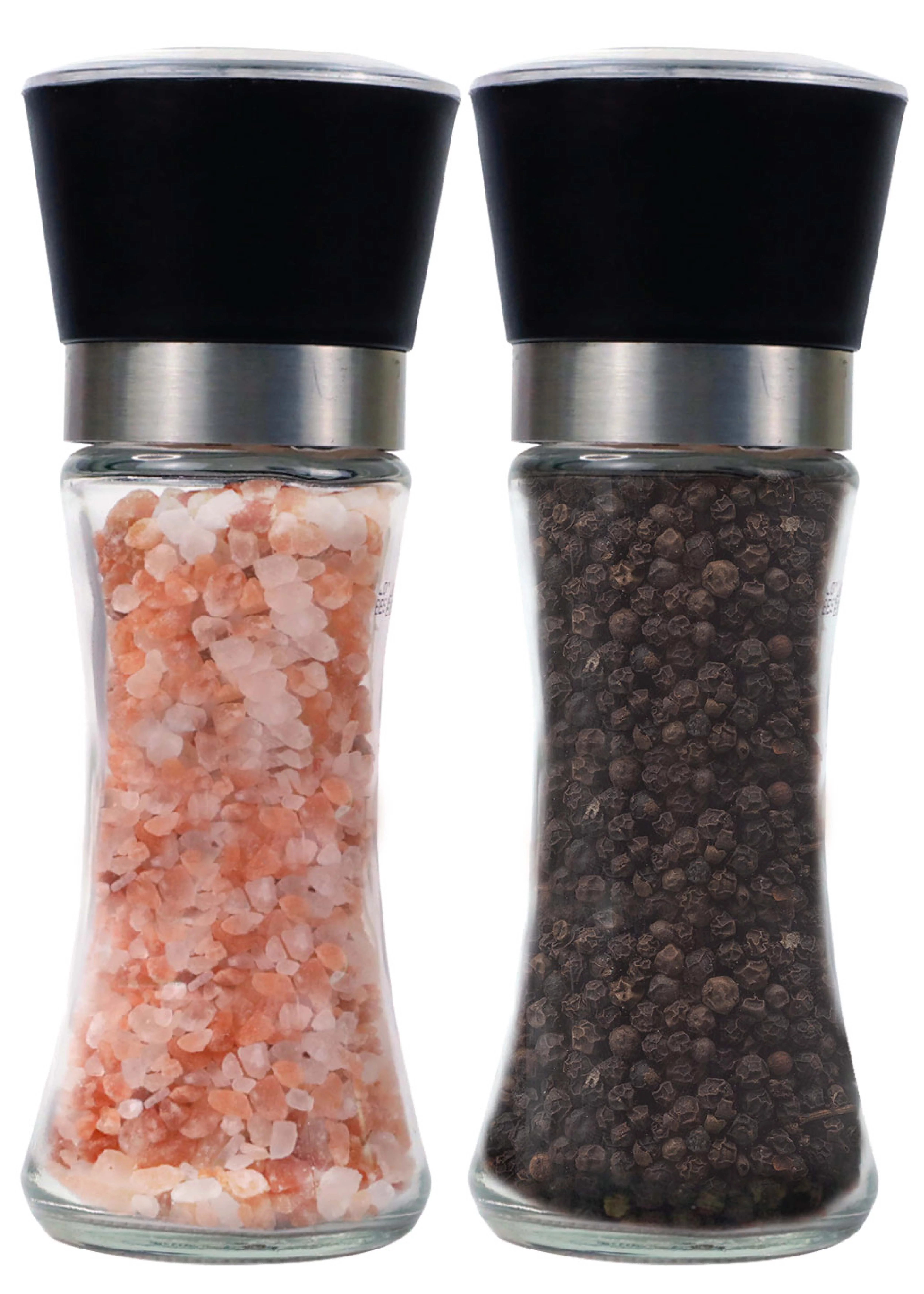 SALT 84 Pink Salt and Black Pepper Grinder Set, Coarse Grains and Black Peppercorn