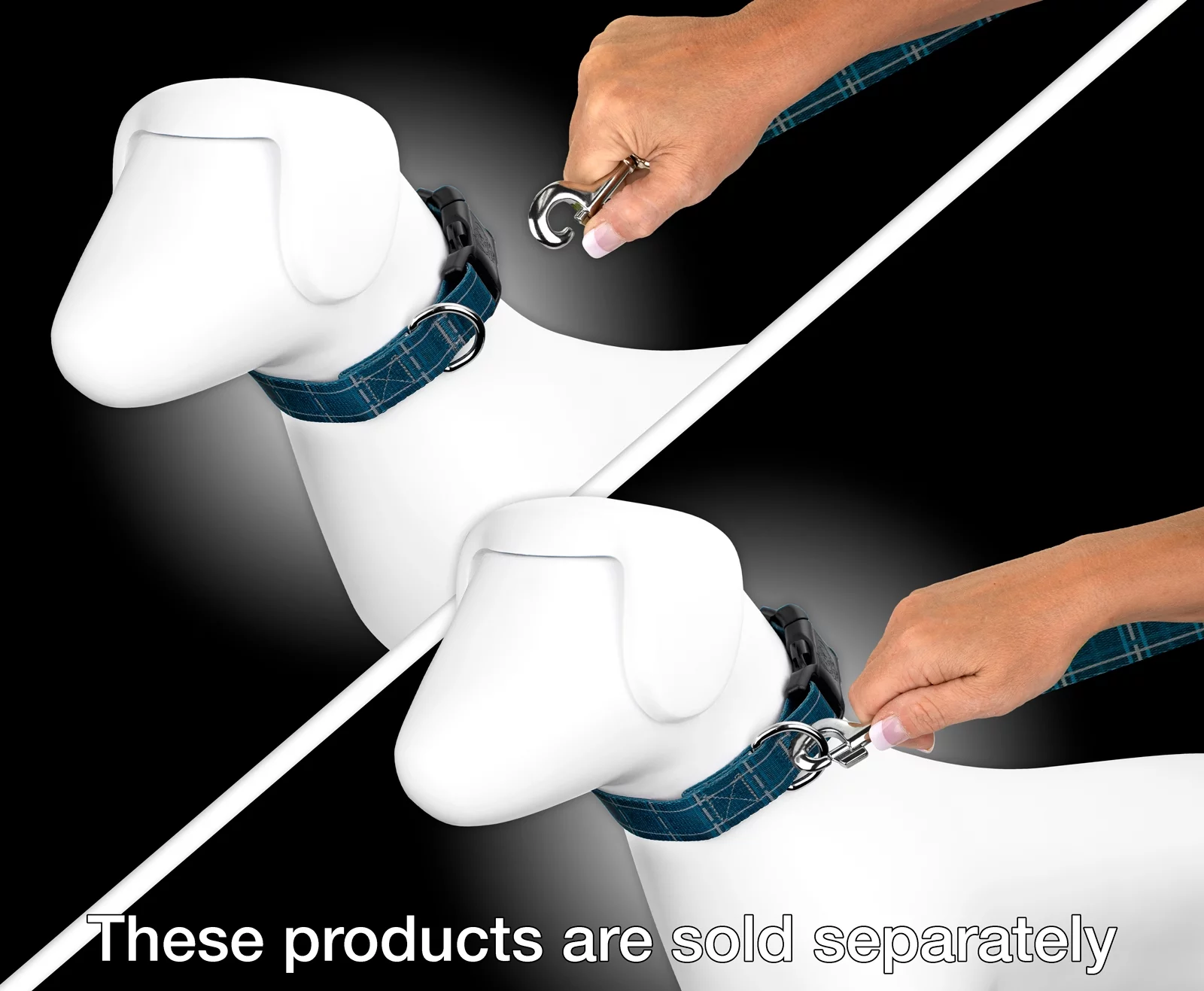 Country Brook Petz® 1 inch Navy Plaid Dog Leash, 6 Foot