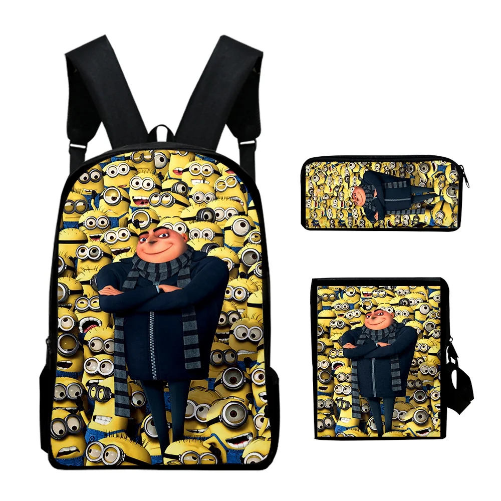 Minions Despicable me 2 Merch Backpack Rucksack Cosplay Pack Schoolbag Daypacks Travel Bag Three Piece Set