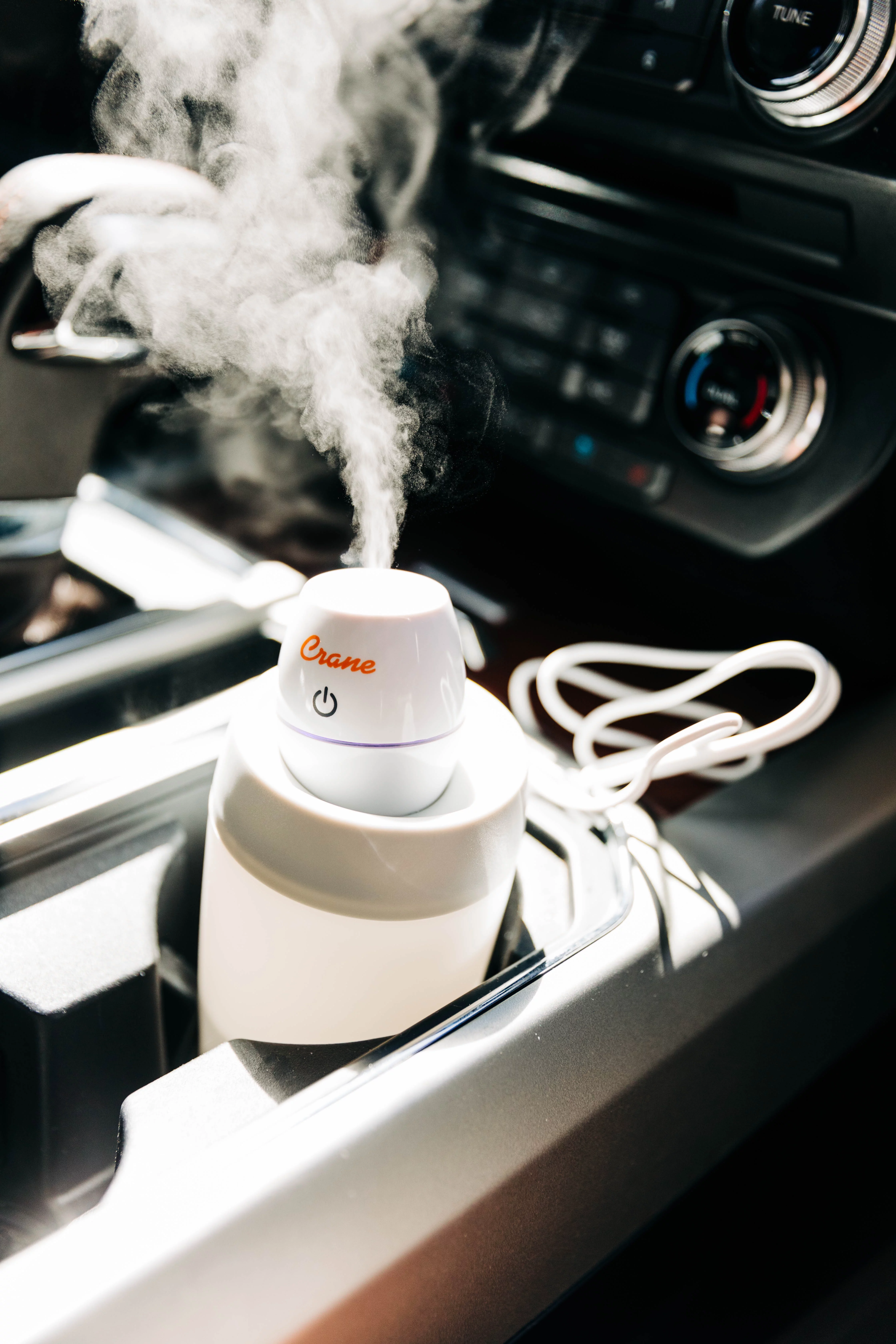 Crane Ultrasonic Cool Mist Travel Humidifier, White