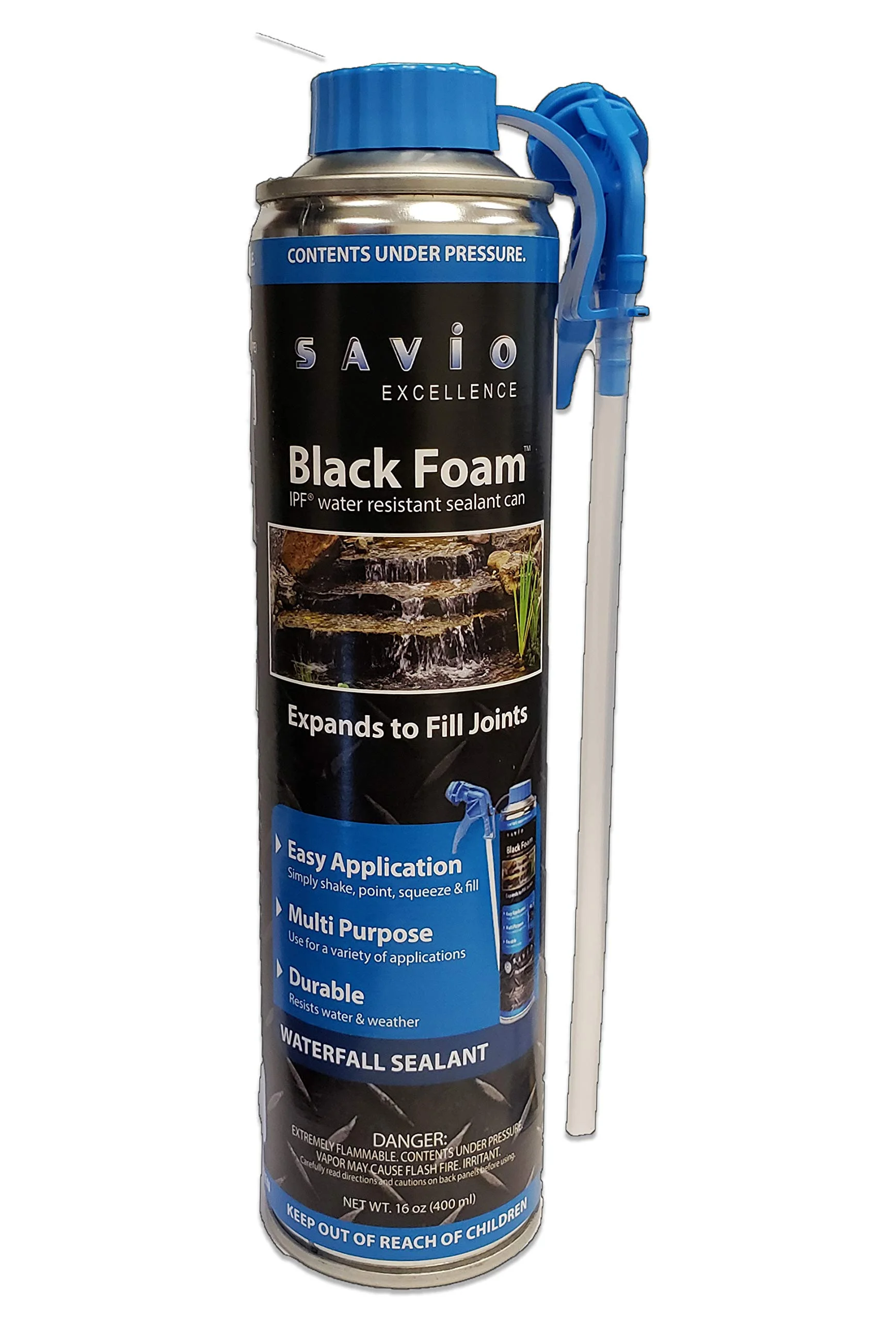 Savio 16 oz. Black Foam with Straw Applicator - BF
