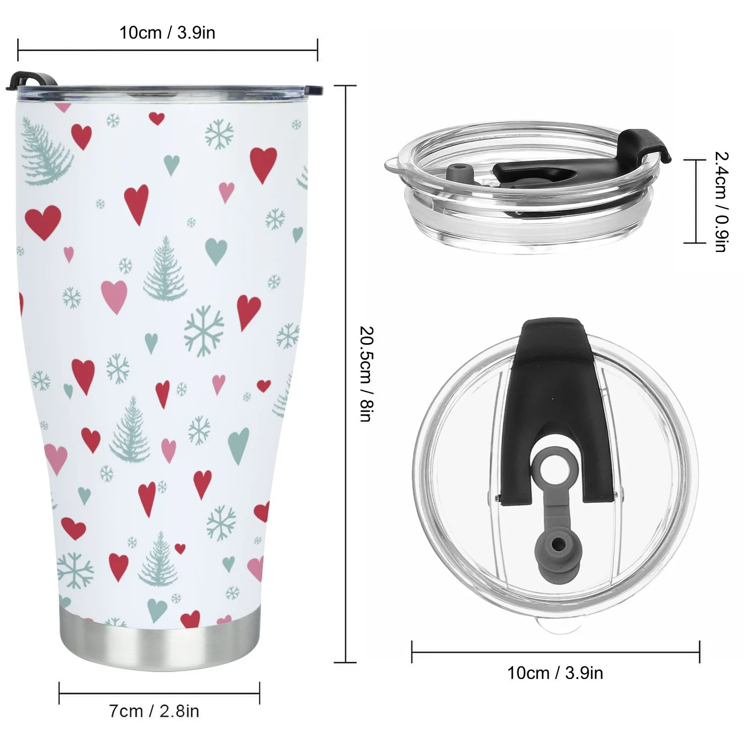 Hidove Stainless Steel Tumbler, Silhouettes Seamless Pattern with Cute Forest 30oz Leak Proof & Stainless Steel Bottle for Hot & Cold Drinks - Coffee Travel Mug, Water Metal Canteen, Thermal Cup