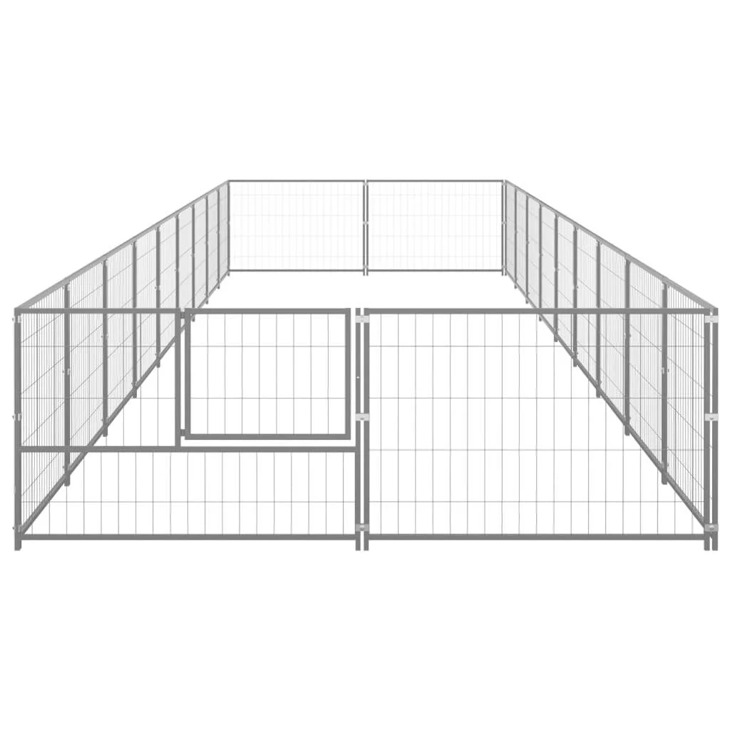 vidaXL Dog Kennel Silver 193.8 ft² Steel