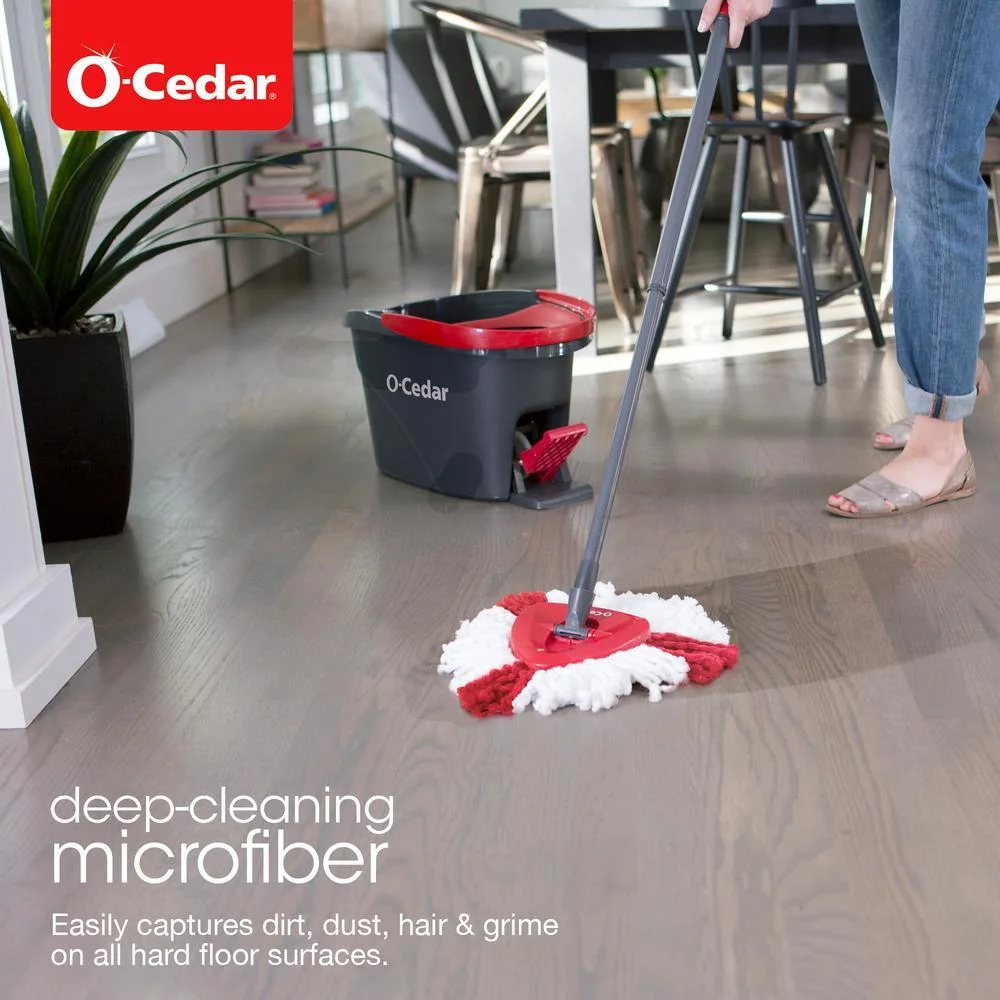 EasyWring Microfiber Spin Mop And Bucket Floor Cleaning System With 2 Extra Power Refills