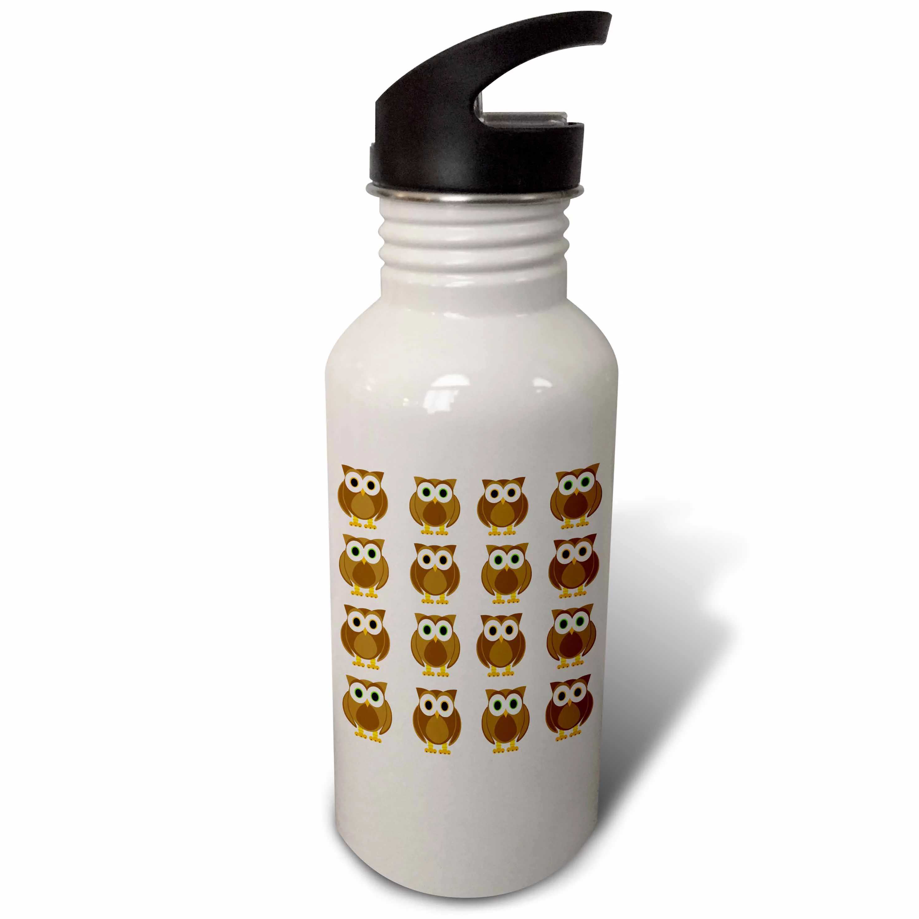 Brown Owls Print 21 oz Sports Water Bottle wb-6127-1