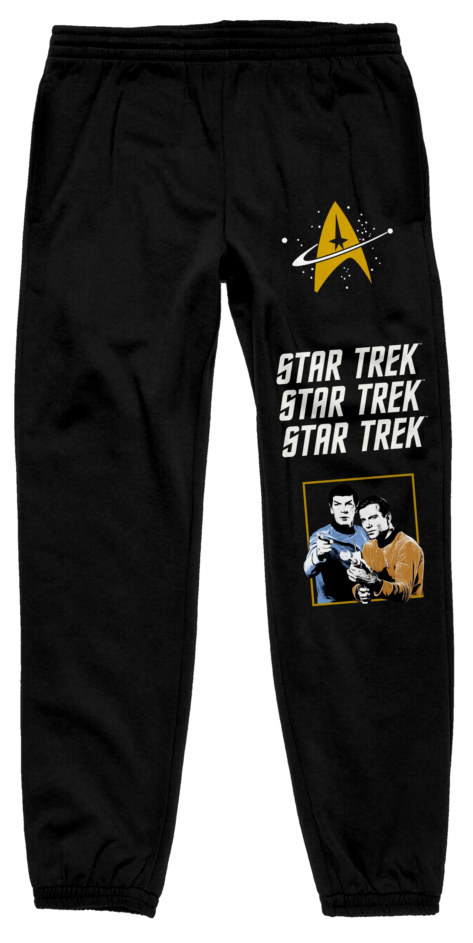Star Trek Repeat Logo Men's Black Drawstring Sweats-XXL