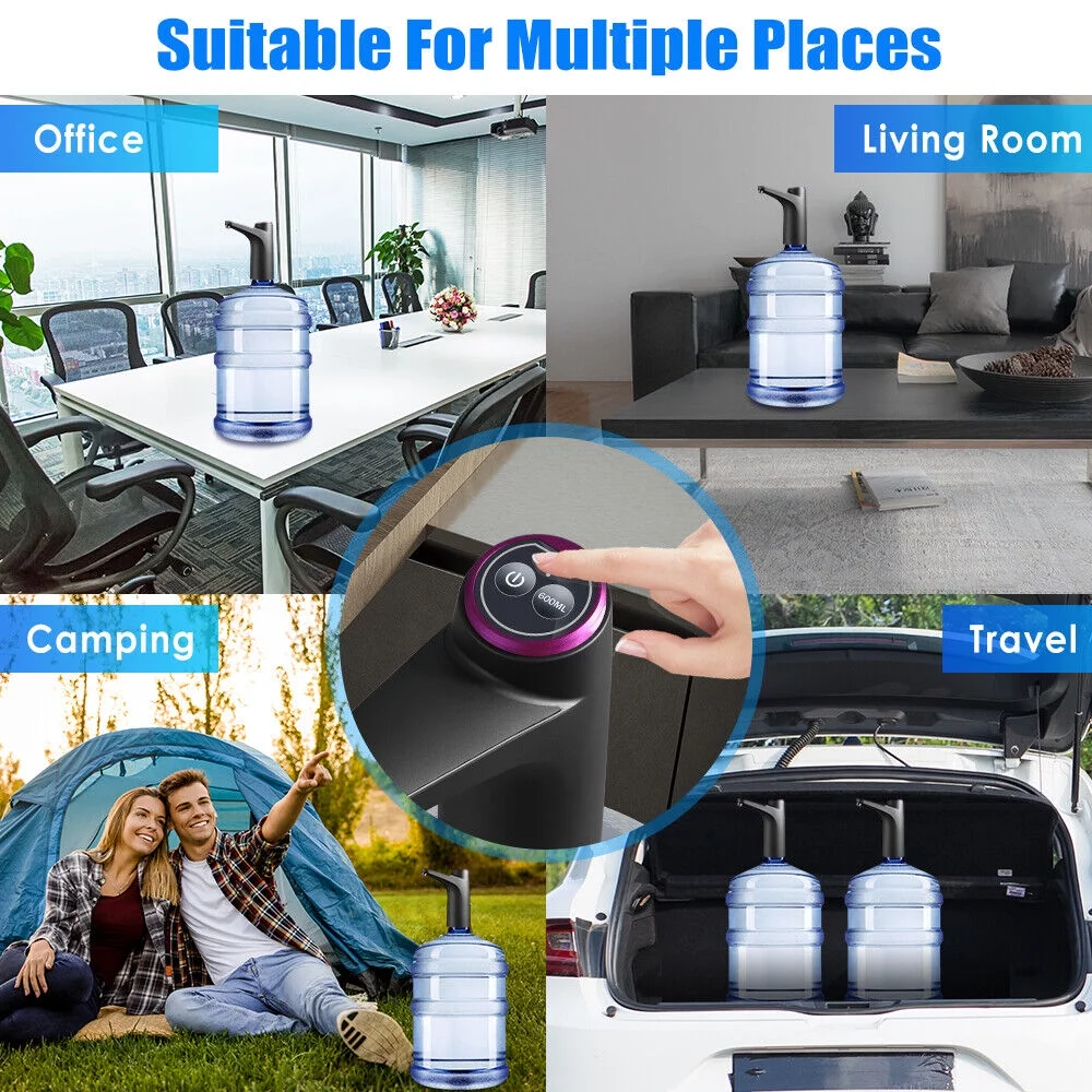 Water Bottle Switch Pump Electric Automatic Universal Jug Dispenser 5 Gallon USB