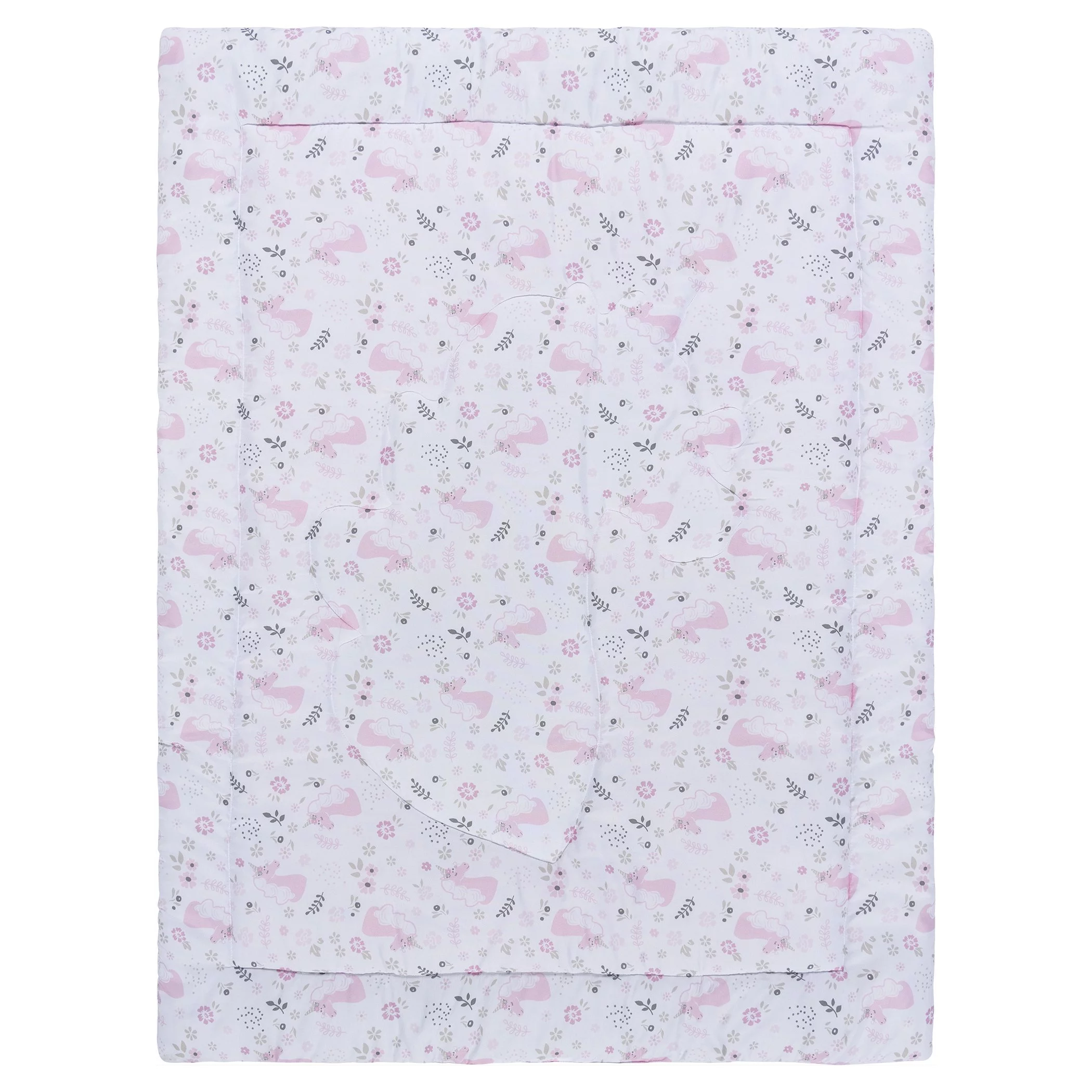 Sammy & Lou Unicorn Floral 4 Piece Crib Bedding Set, Pink, Infant, Unicorn Character, 200 Thread Count, Infant