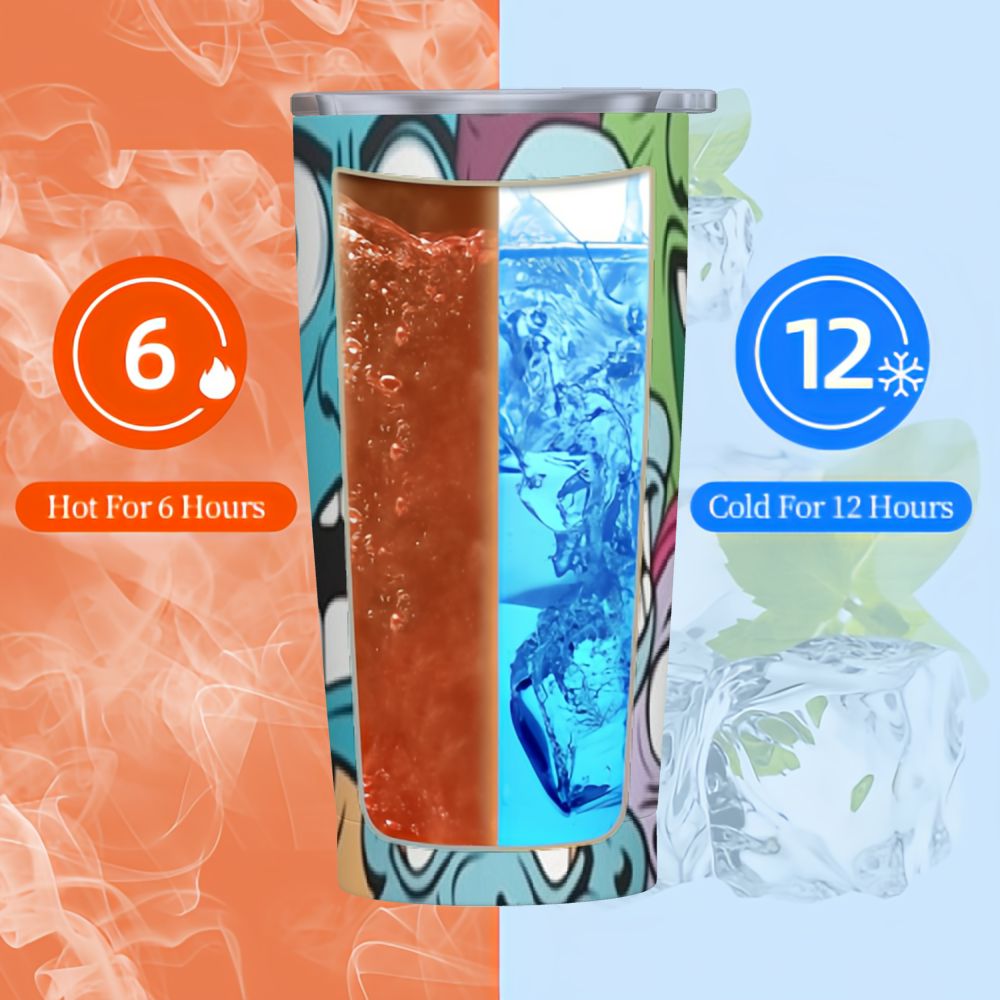 Shangniulu Weird Faces Funny Funny Tumbler Stainless Steel Coffee Mug Insulated Travel Car Cup with Straw and Lid Water Bottle 20 Oz