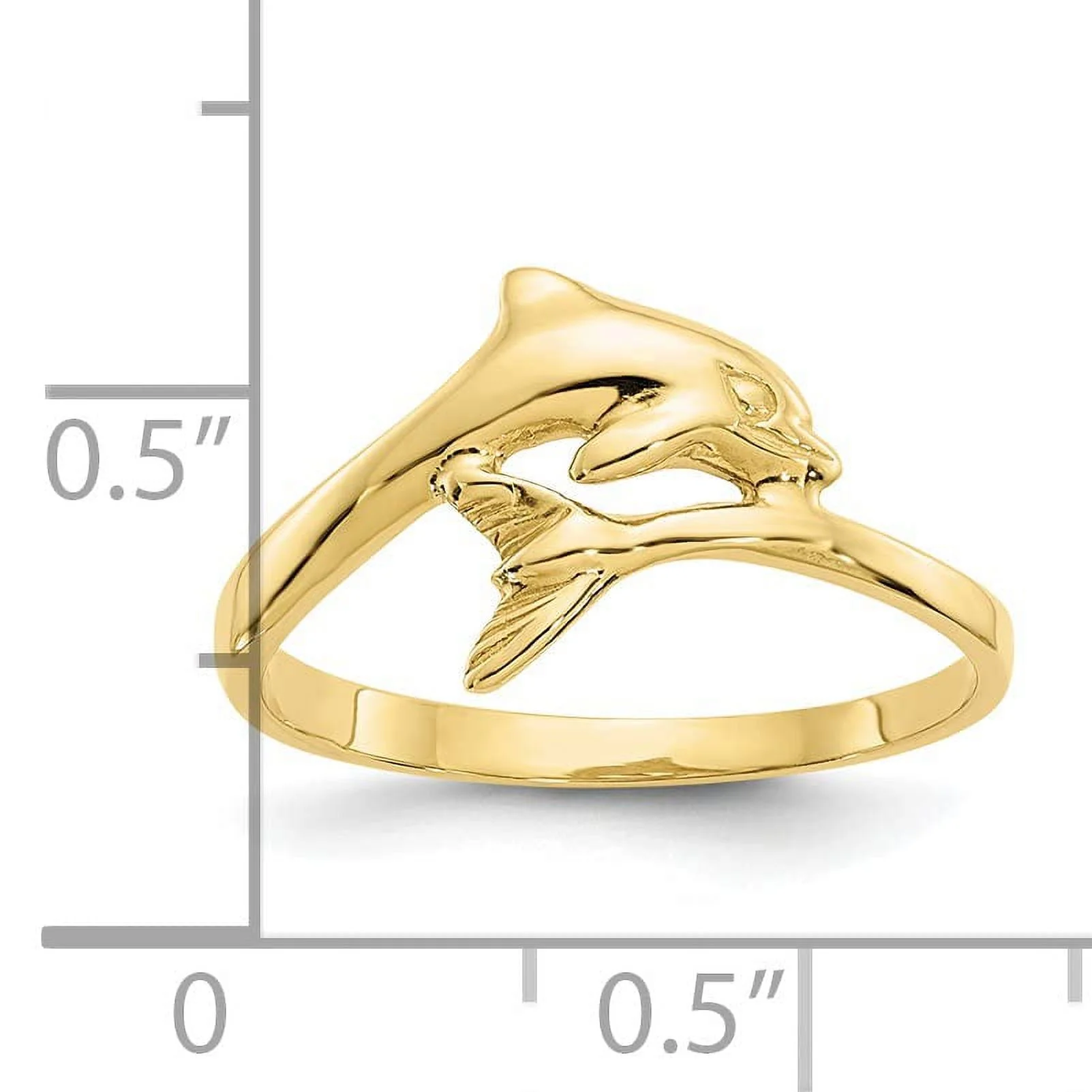 Saris and Things 10K Yellow Gold Dolphin Ring