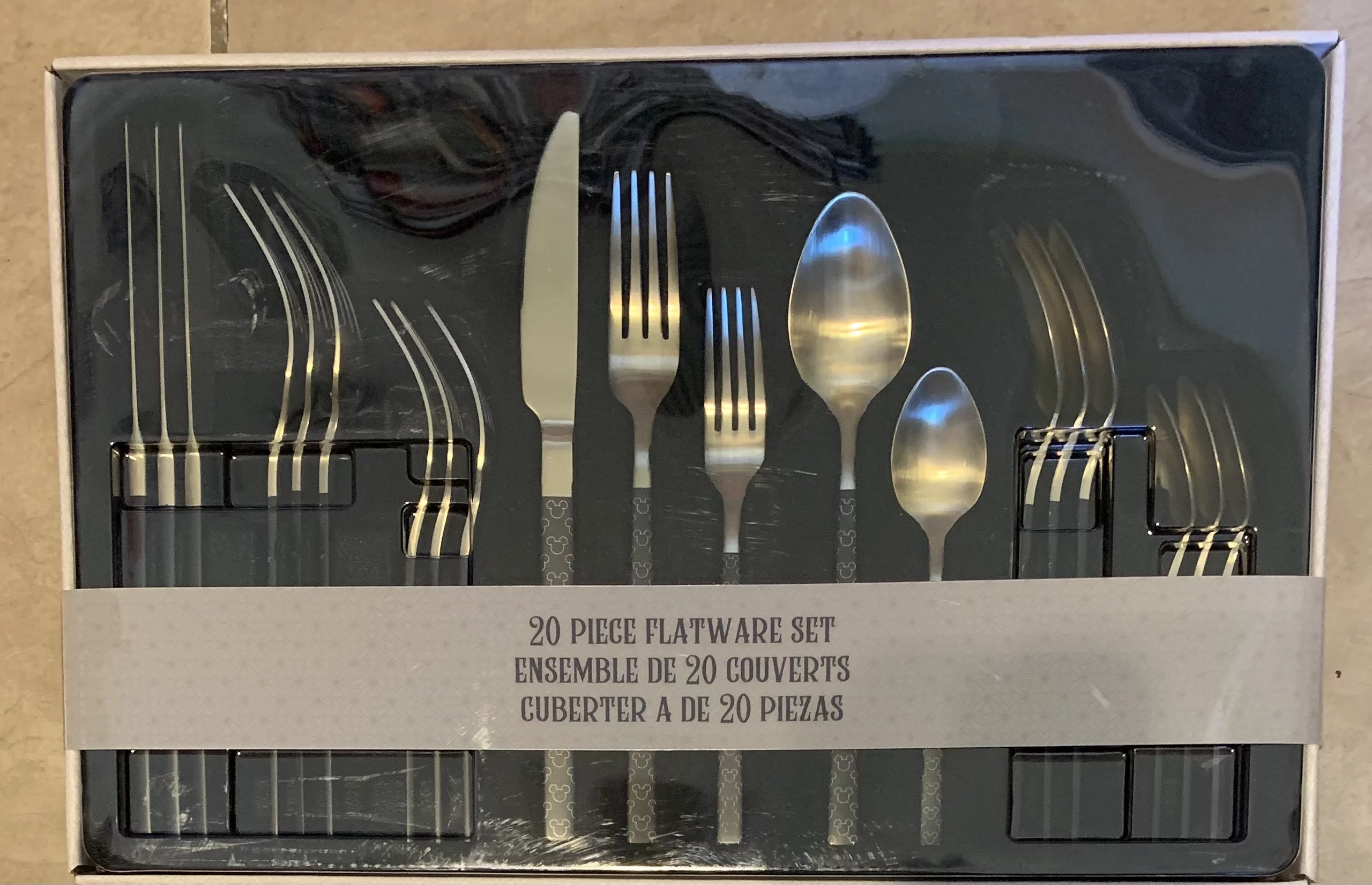 Disney Parks 50th Luxe Mickey Icon Silverware Black Gold Flatware Set