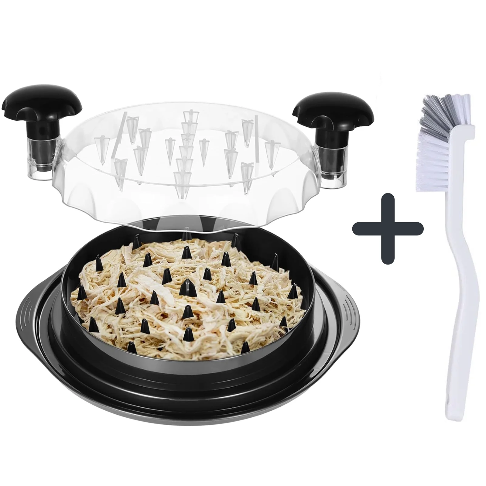 Tertran Shred Machine Chicken Shredder Tool Twist - Beef Shredder Kitchen Gadget Durable Safe Red Chicken Shredder Tool - Pulled Pork Shredder Machine for Chicken Meat Chopper for Ground Beef - Black