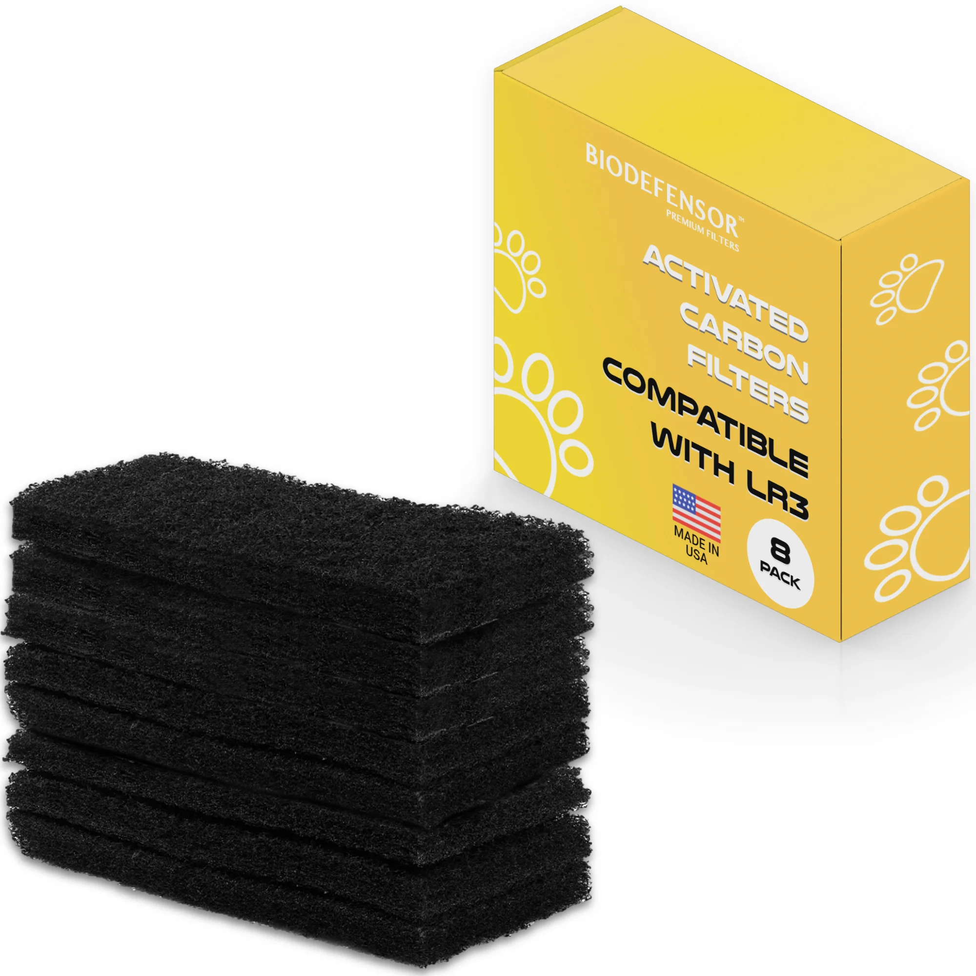 Biodefensor Carbon Filters Compatible with Litter Robot 3 Absorbs Odors and Controls Moisture, 8 Pack