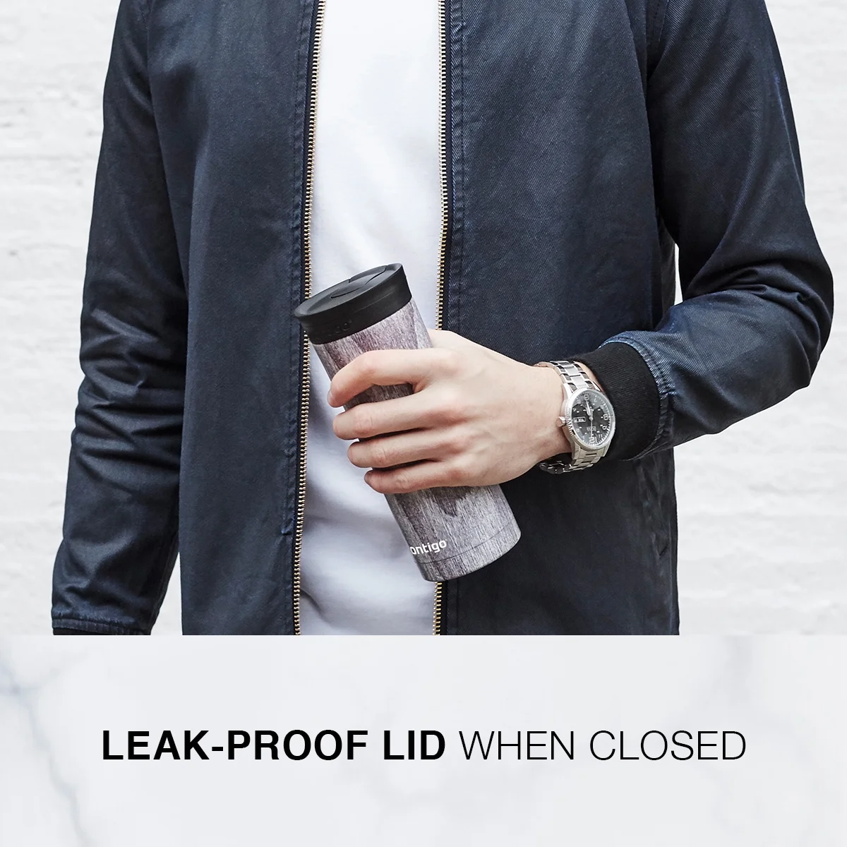 Contigo Couture Stainless Steel Travel Mug with SNAPSEAL Lid Black Shell, 20 fl oz.