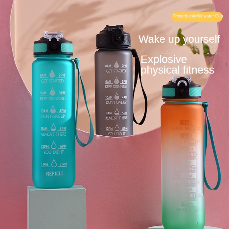 33 oz Water Bottles with Times to Drink and Straw, Motivational Water Bottle with Time Marker, Leakproof & BPA Free, Drinking Sports Water Bottle for Fitness, Gym & Outdoor