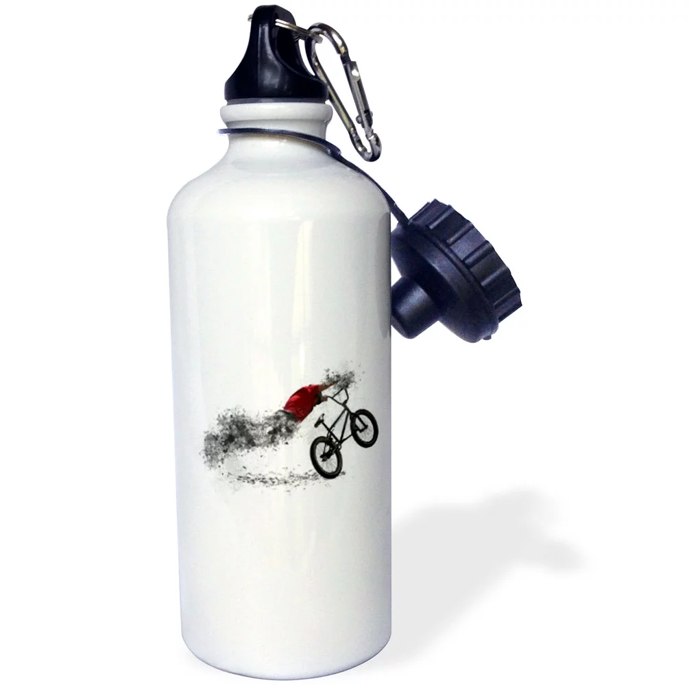 3dRose Fantasy Bike Sport with Sportly Men BMX Biker - Water Bottle, 21-ounce