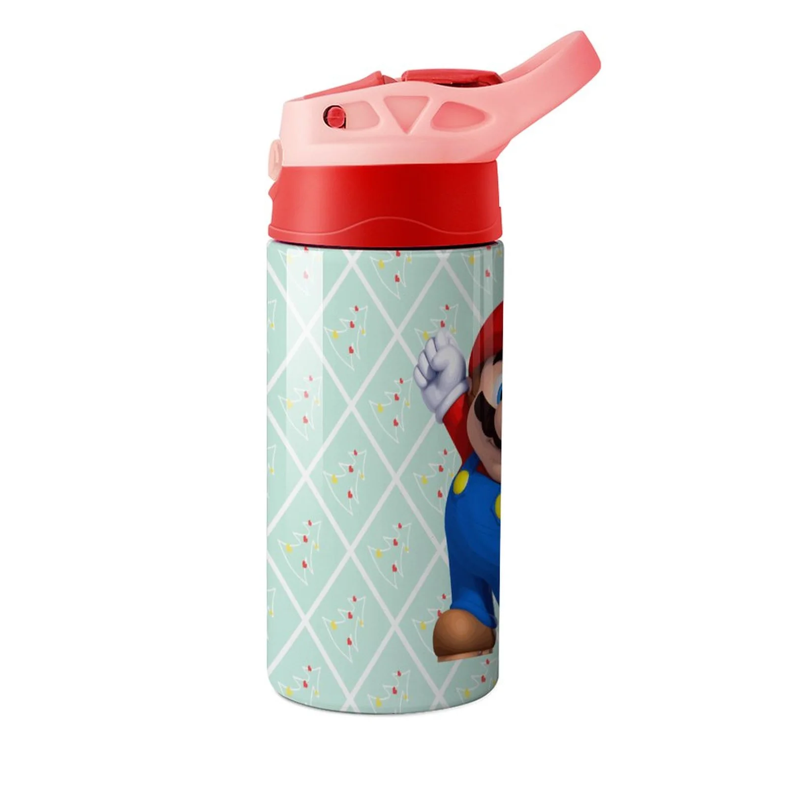 Super Mario Cute Kid's Insulated Water Bottle With Straw Vacuum Stainless Steel Cup Leak-Proof Children Toddler Thermoses