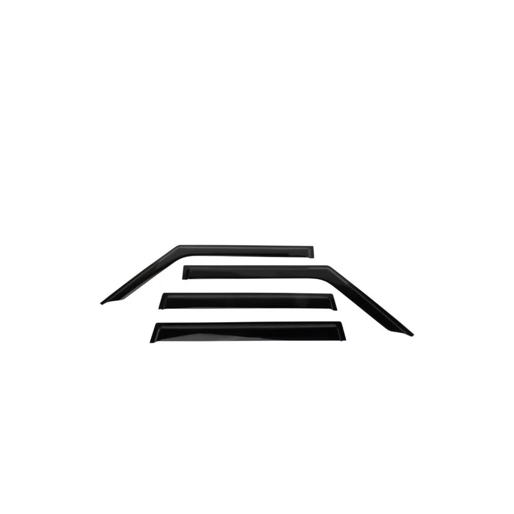 Teledu Front & Rear Window Rain Deflector Guard Smoked For 18-20 Jeep Wrangler 4 Door