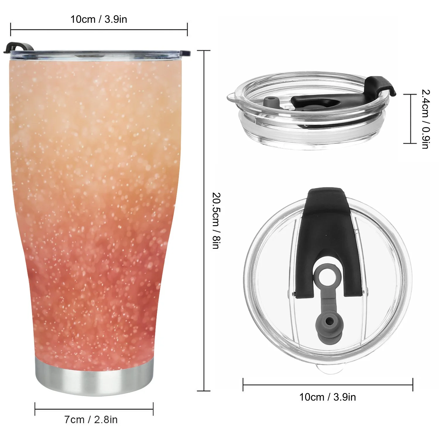 Hidove Stainless Steel Tumbler, Abstract Bokeh Background 30oz Leak Proof & Stainless Steel Bottle for Hot & Cold Drinks - Coffee Travel Mug, Water Metal Canteen, Thermal Cup