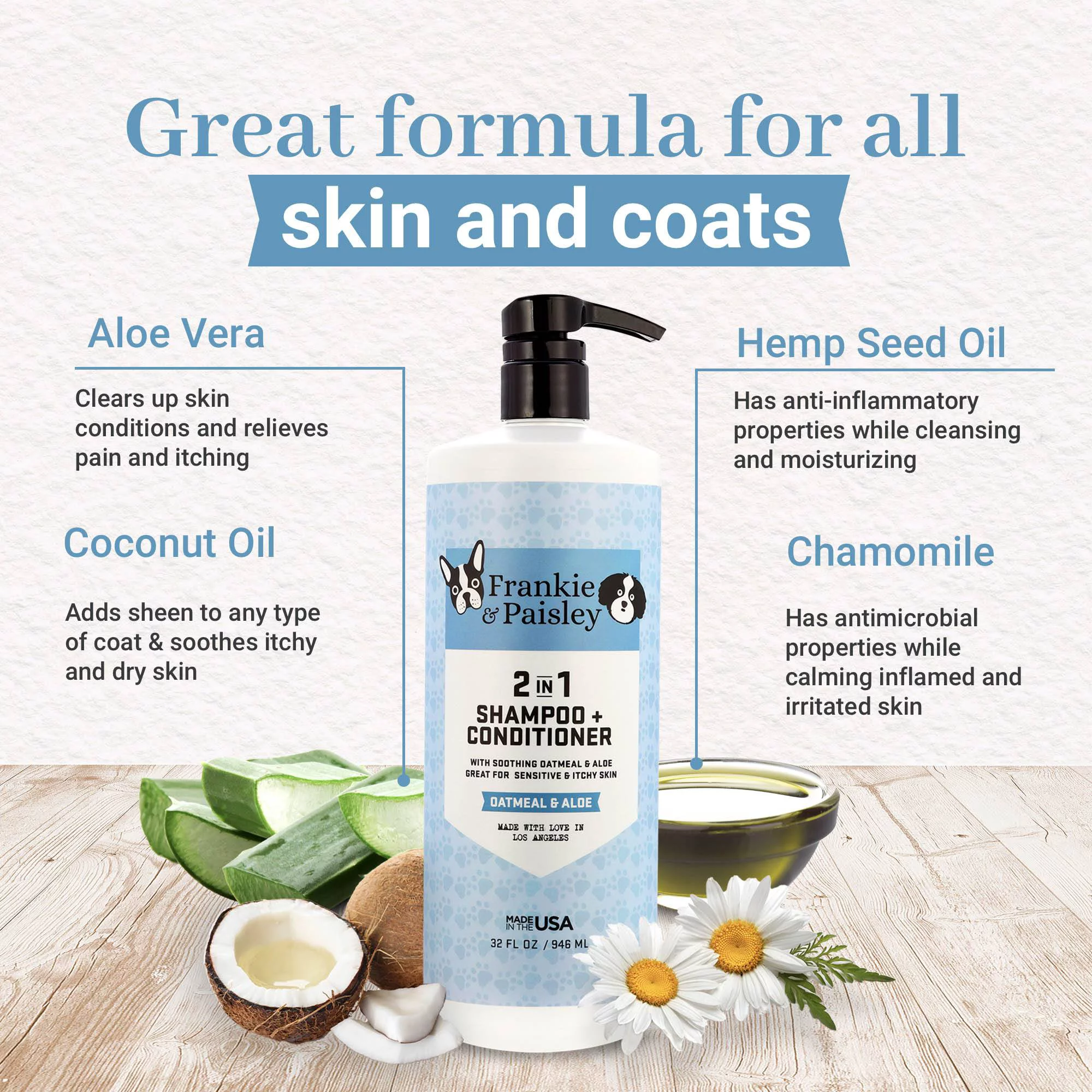 2-in-1 Shampoo + Conditioner Oatmeal & Aloe - 32oz