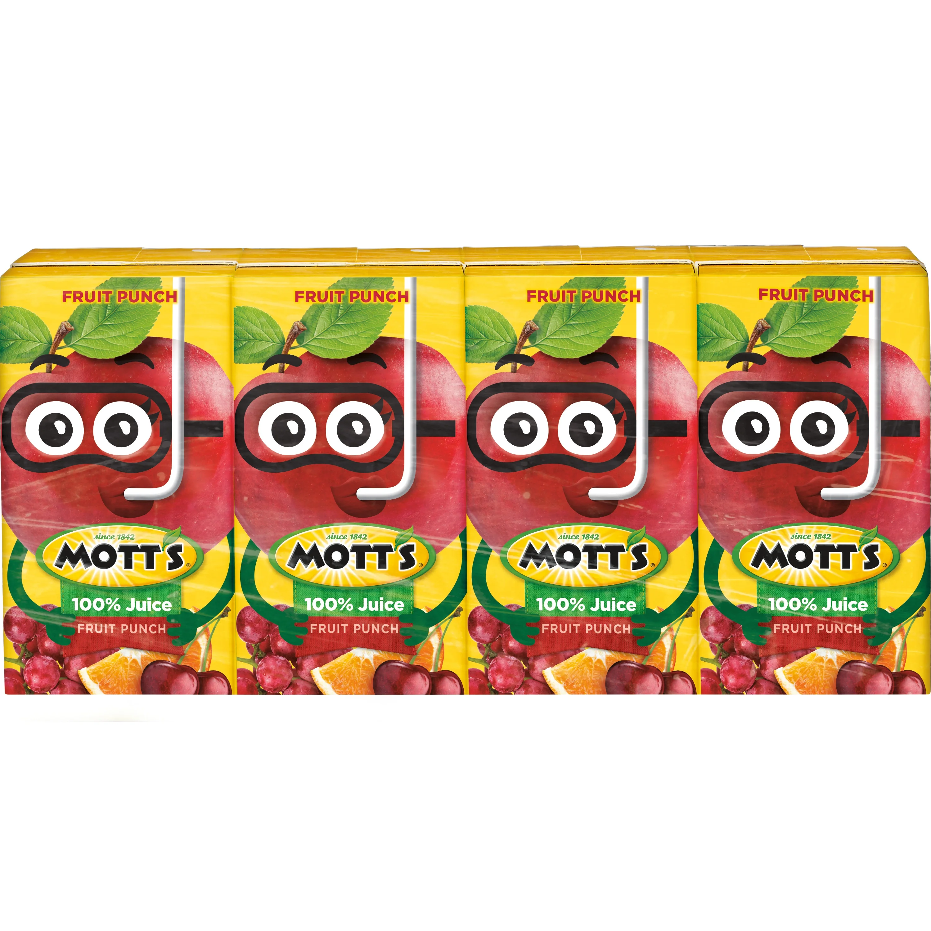 Mott's 100% Fruit Punch Juice, 4.23 fl oz boxes, 4 pack