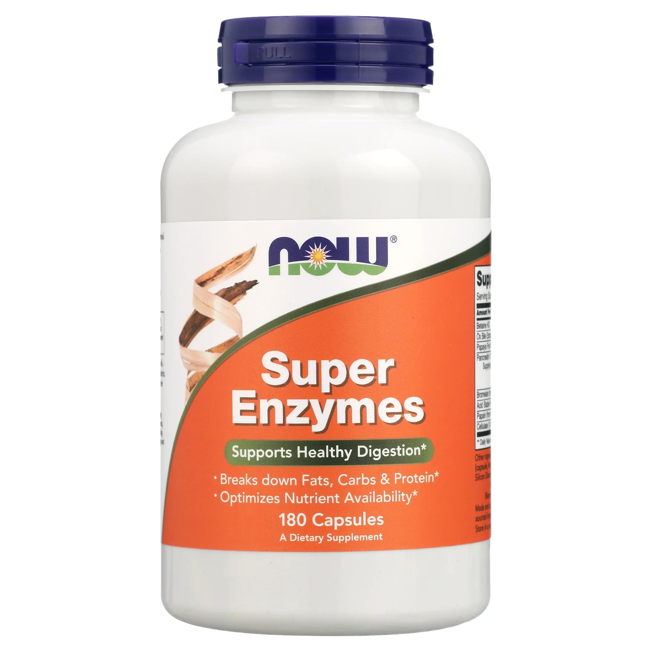 NOW Supplements, Super Enzymes, Formulated with Bromelain, Ox Bile, Pancreatin and Papain, 180 Capsules