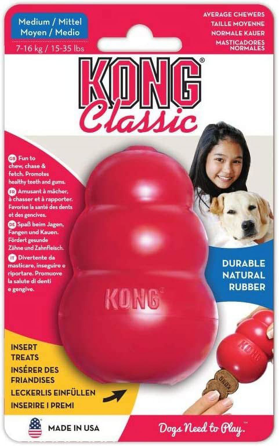 KONG Classic Medium Dog Toy Red Medium Pack of 2