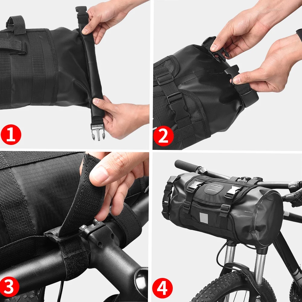 Quality Waterproof Bike Handlebar Bag, 11L Capacity, Easy to , for Road Bike MTB Mountain Bike