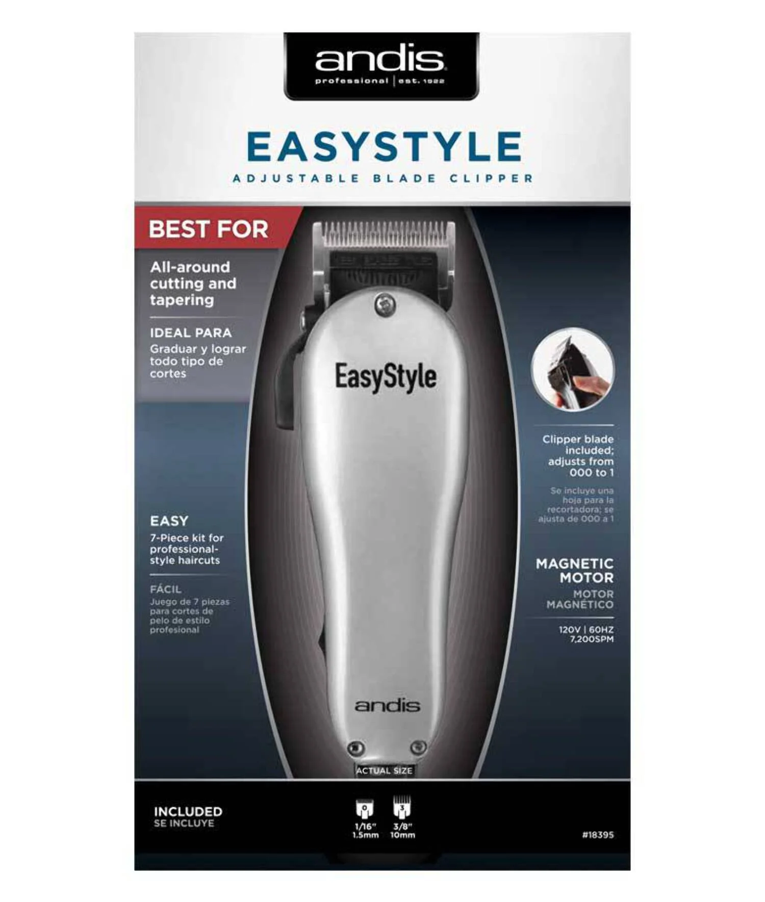 Andis Clippers Easy Style 7 Piece Adjustable Clipper Kit 1 ea