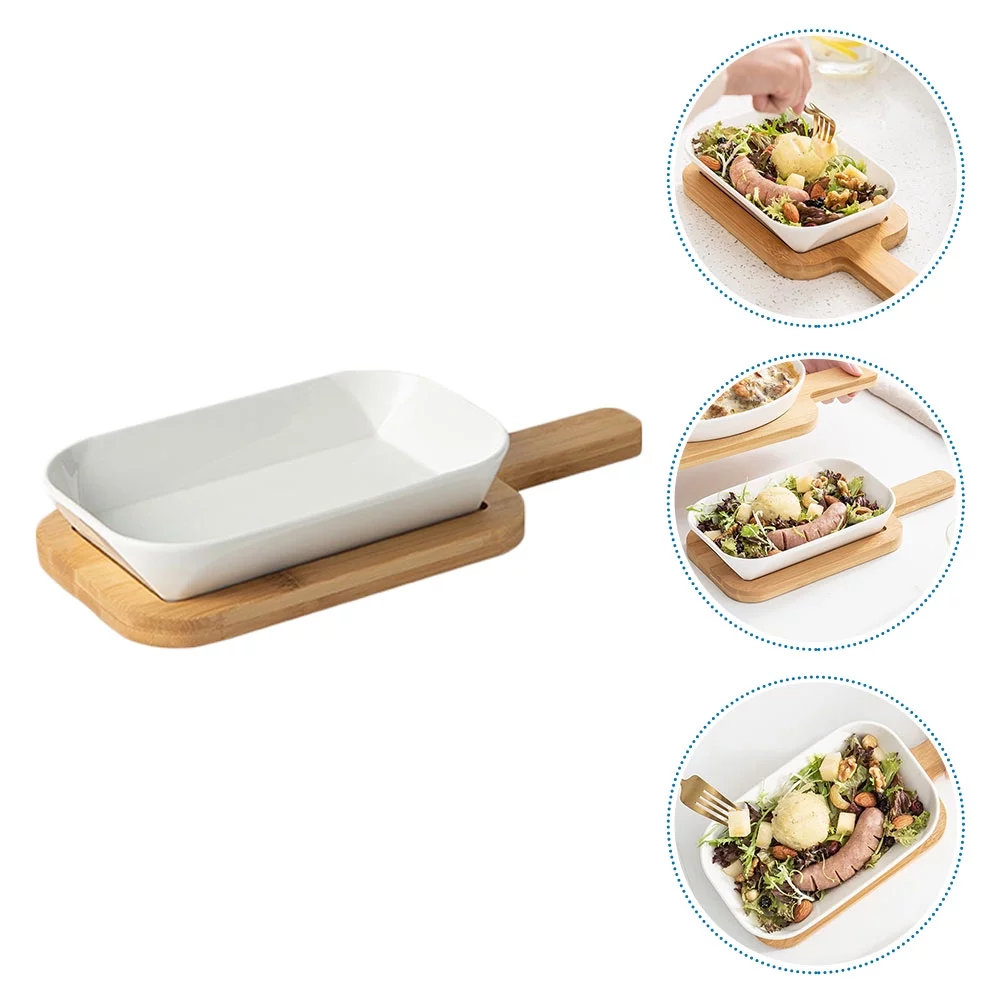 HOMEMAXS 1 Set Smooth Delicate Baking Tray Durable Household Bakeware Ceramics Baking Pan
