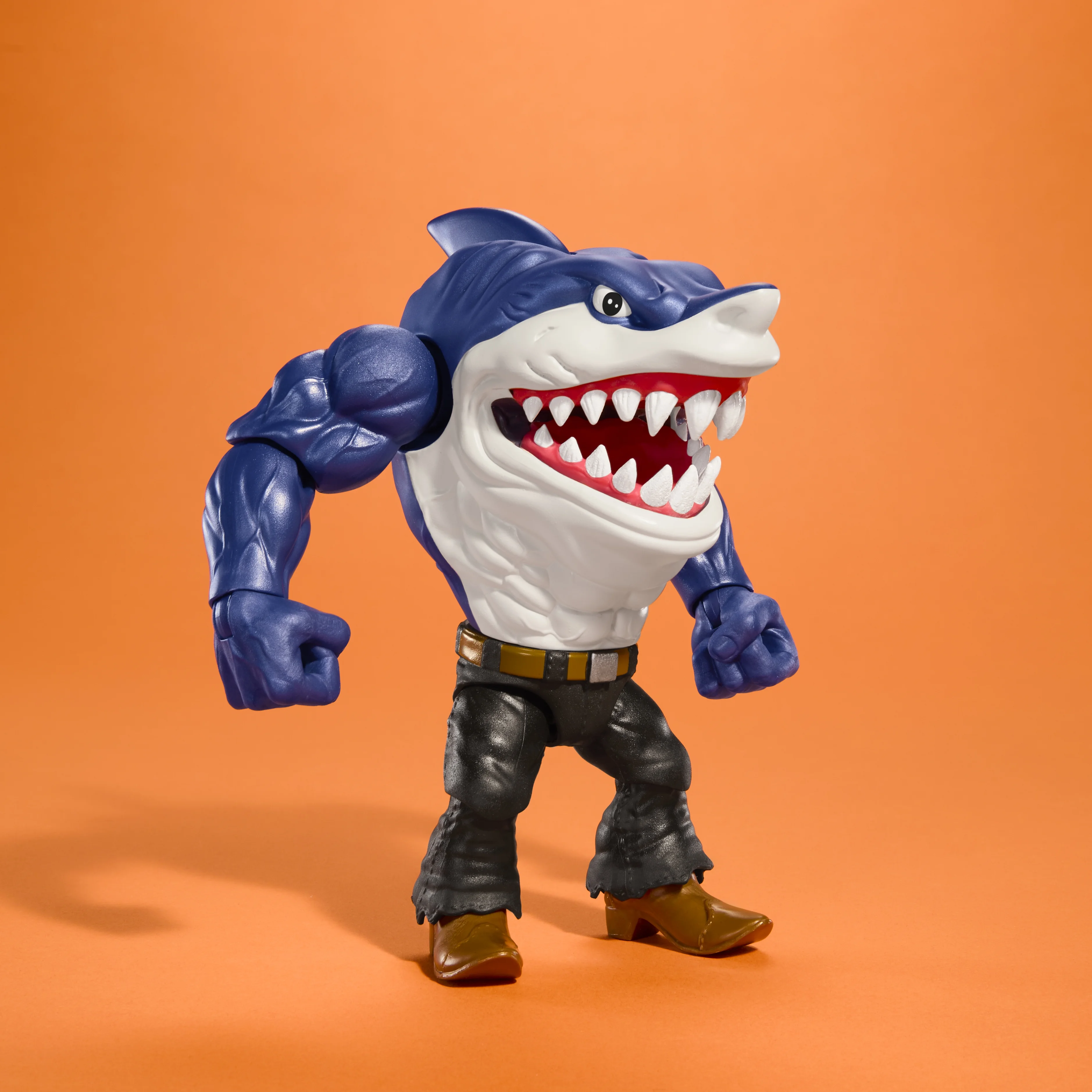 Street Sharks Ripster Action Figure Toy, Half-Shark 90s TV Hero, 6-Inch Articulated, Bite & Punch