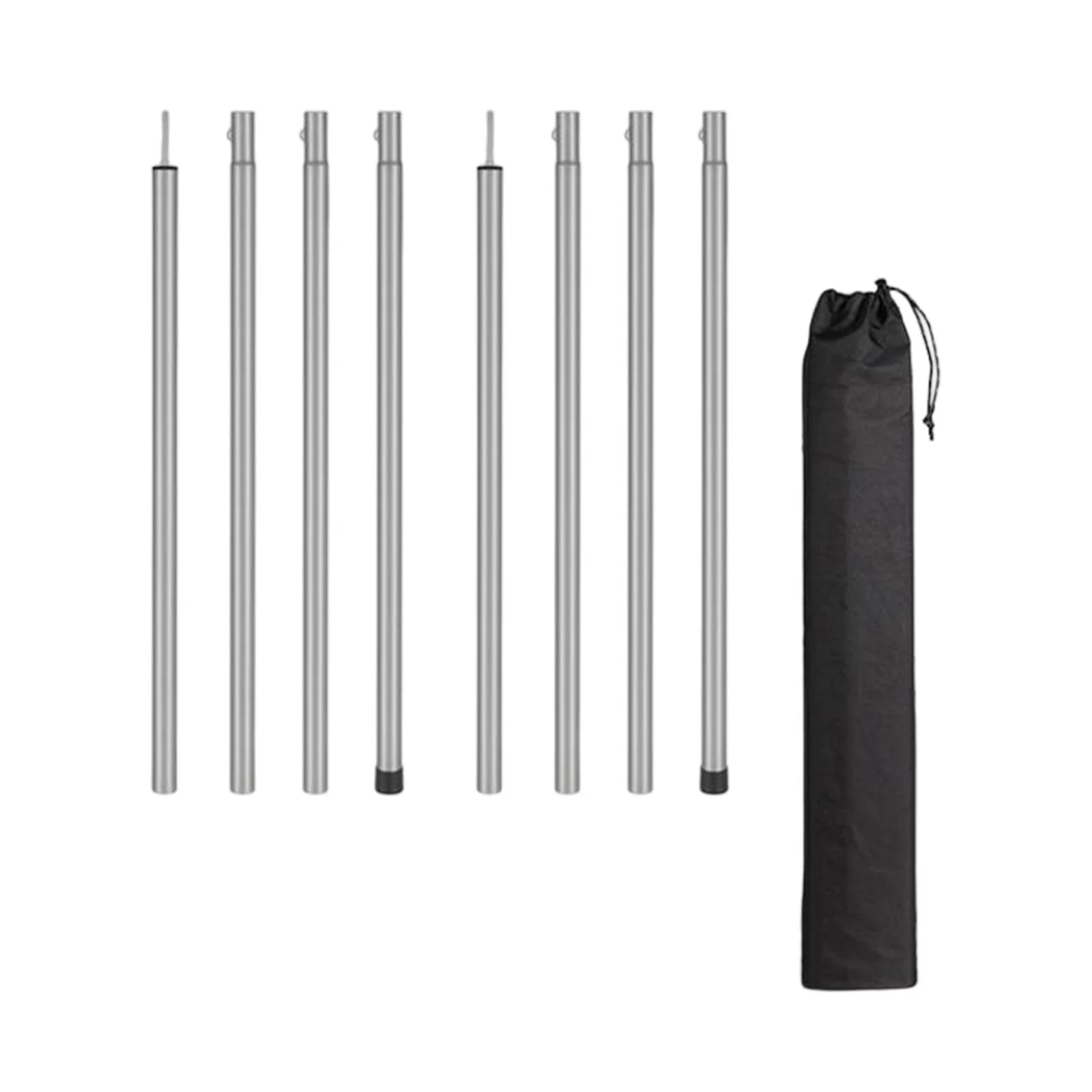 Heavy Duty Tent Poles Canopy Pole Awning Support Awning Frame Bar Rods Tent Tarp Argent