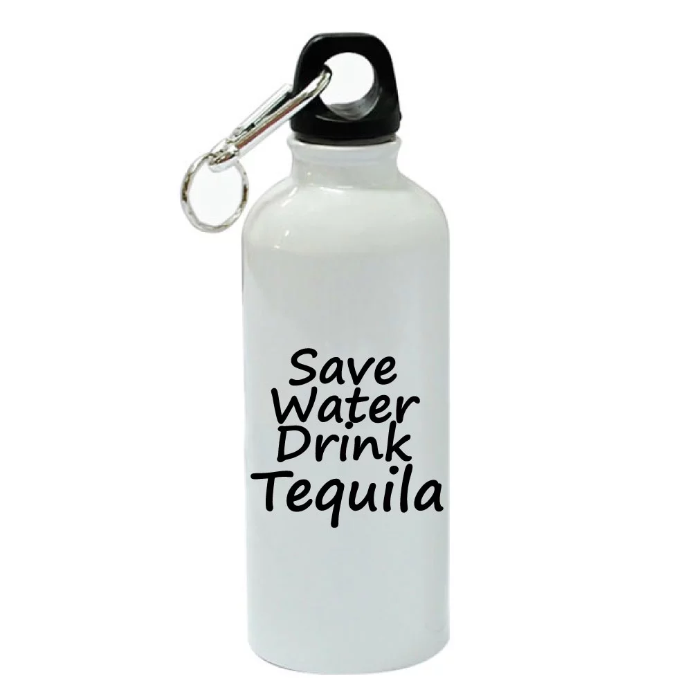 Save Water Drink Tequila White Aluminum Sports 20 oz Water Bottle
