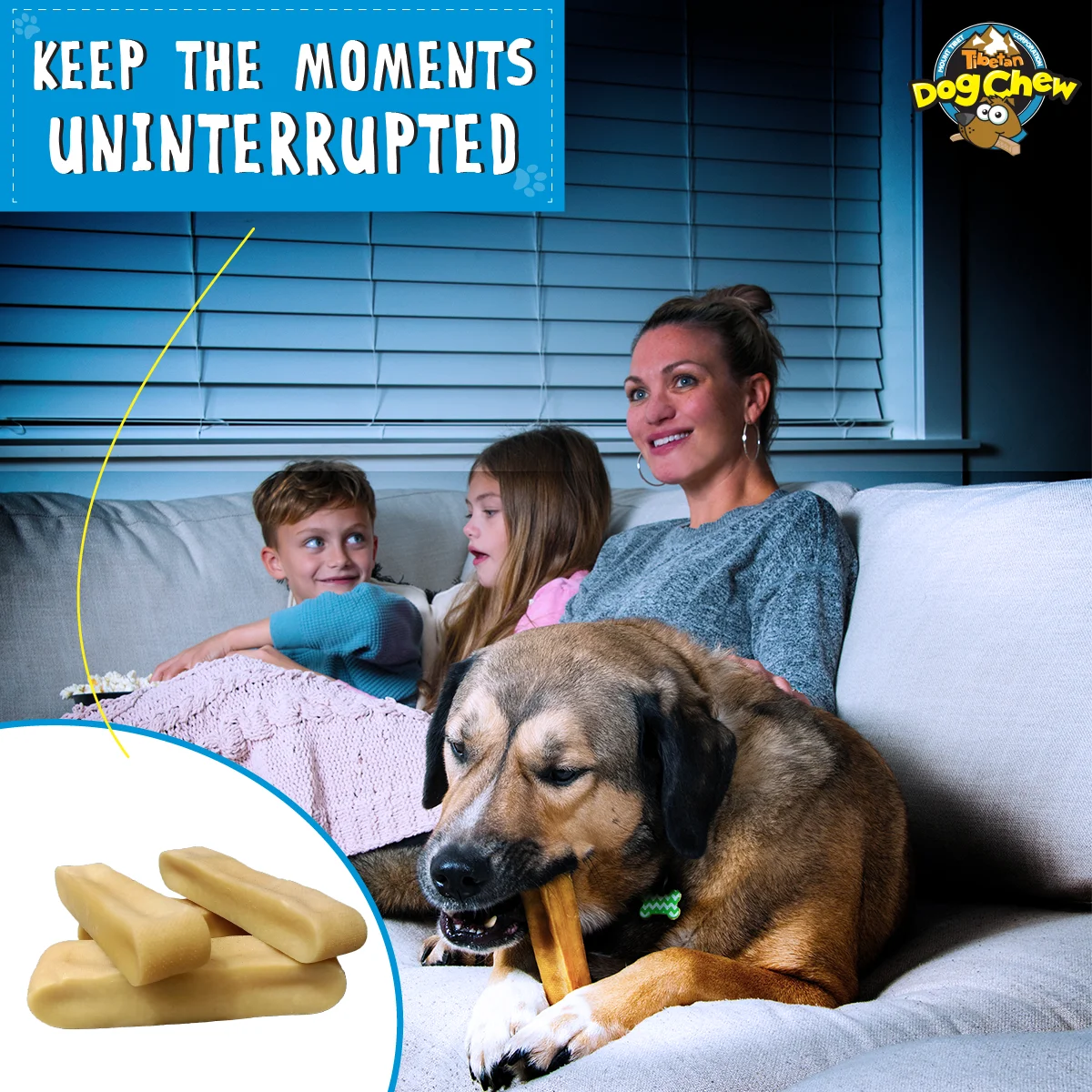 Tibetan Dog Chew (5 Sticks - Yak Cheese Chew) - Natural, Healthy, and Long-Lasting Treats for Medium dogs under 35 lbs