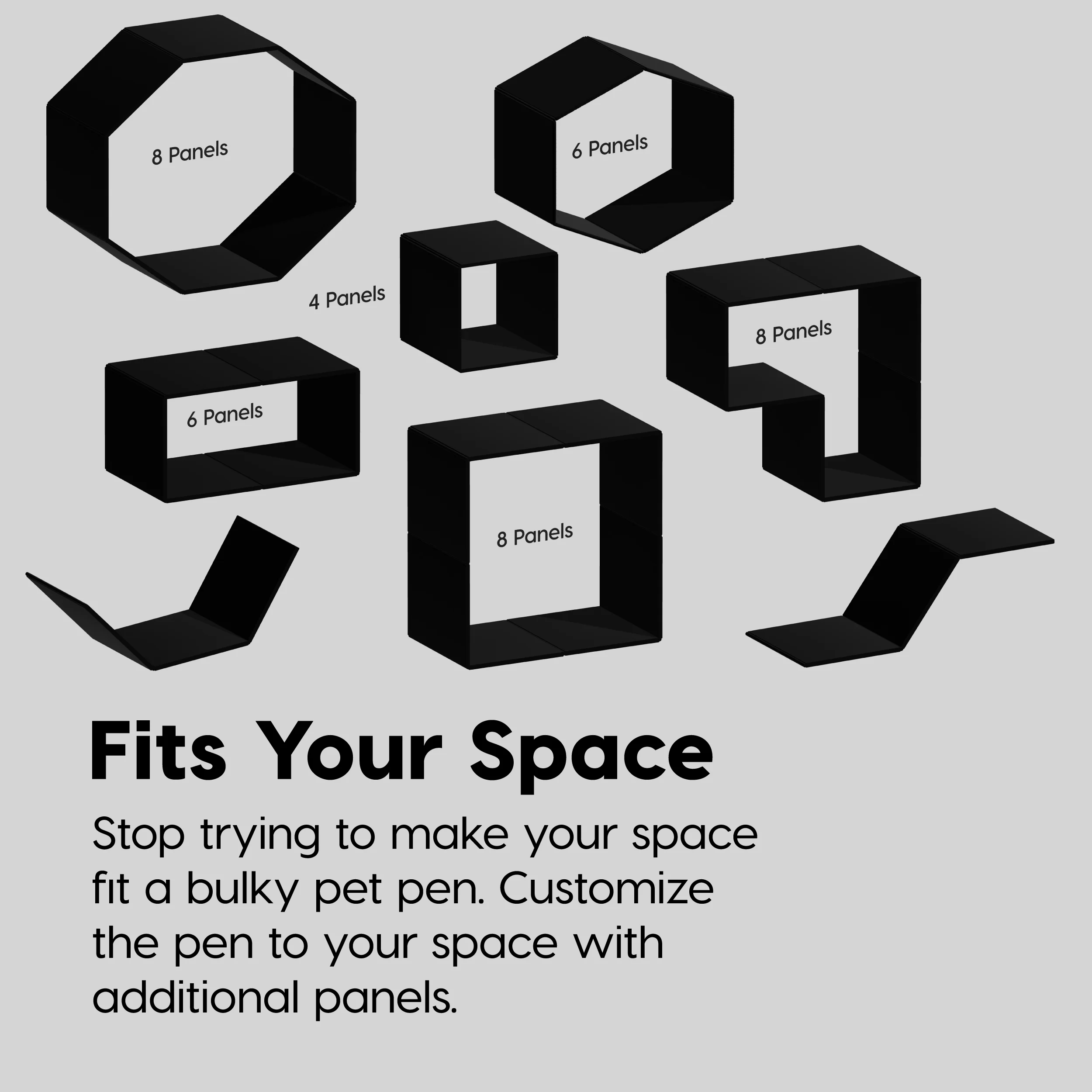 IRIS USA 24'' Pet Playpen 2 Panel Add-On, Dog Playpen, Puppy Small Medium Dogs, Heavy-Duty Molded Plastic, Rust-Free, Customizable, Black