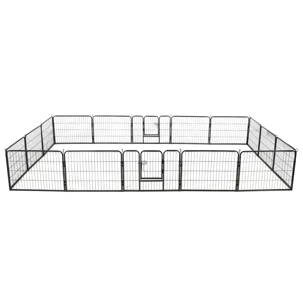 vidaXL Dog Playpen 16 Panels Steel 31.5