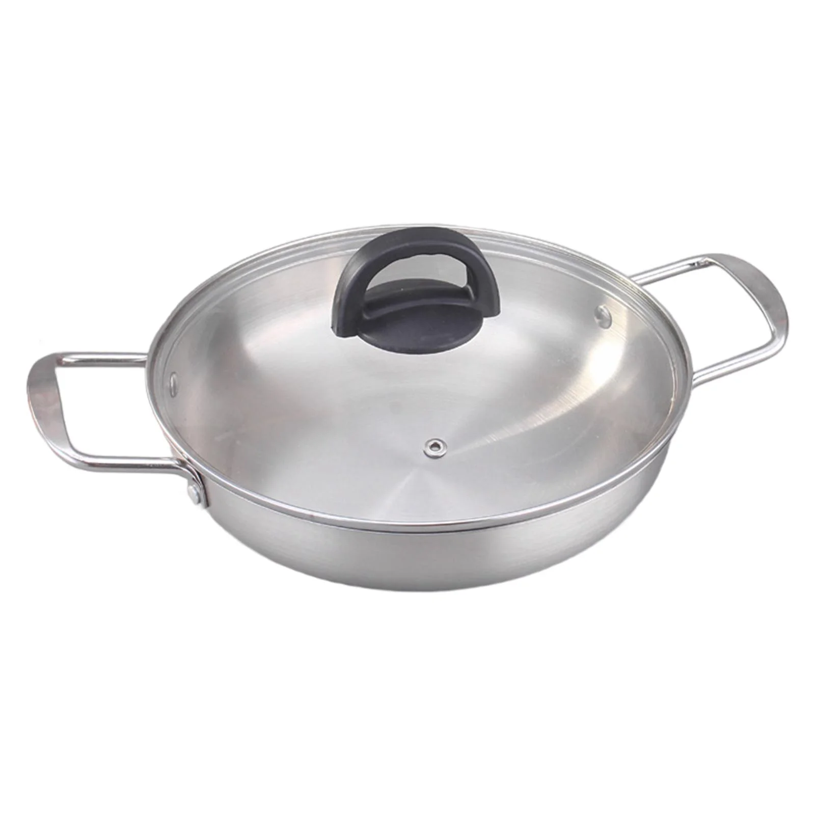 Tongina Korean Ramen Pot Instant Noodle Pot Traditional Multipurpose Round Stainless Steel Ramen Pot Ramen Cooking Pot for Curry Stew 20cm argent