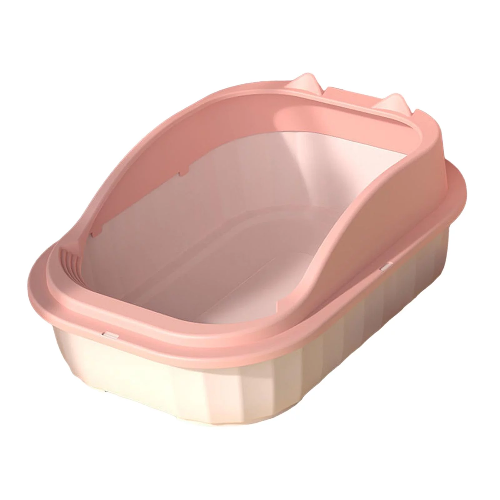 Open Top Pet Litter Tray Cat Litter Box Sand Sand Basin Toilette Sand Box pink L