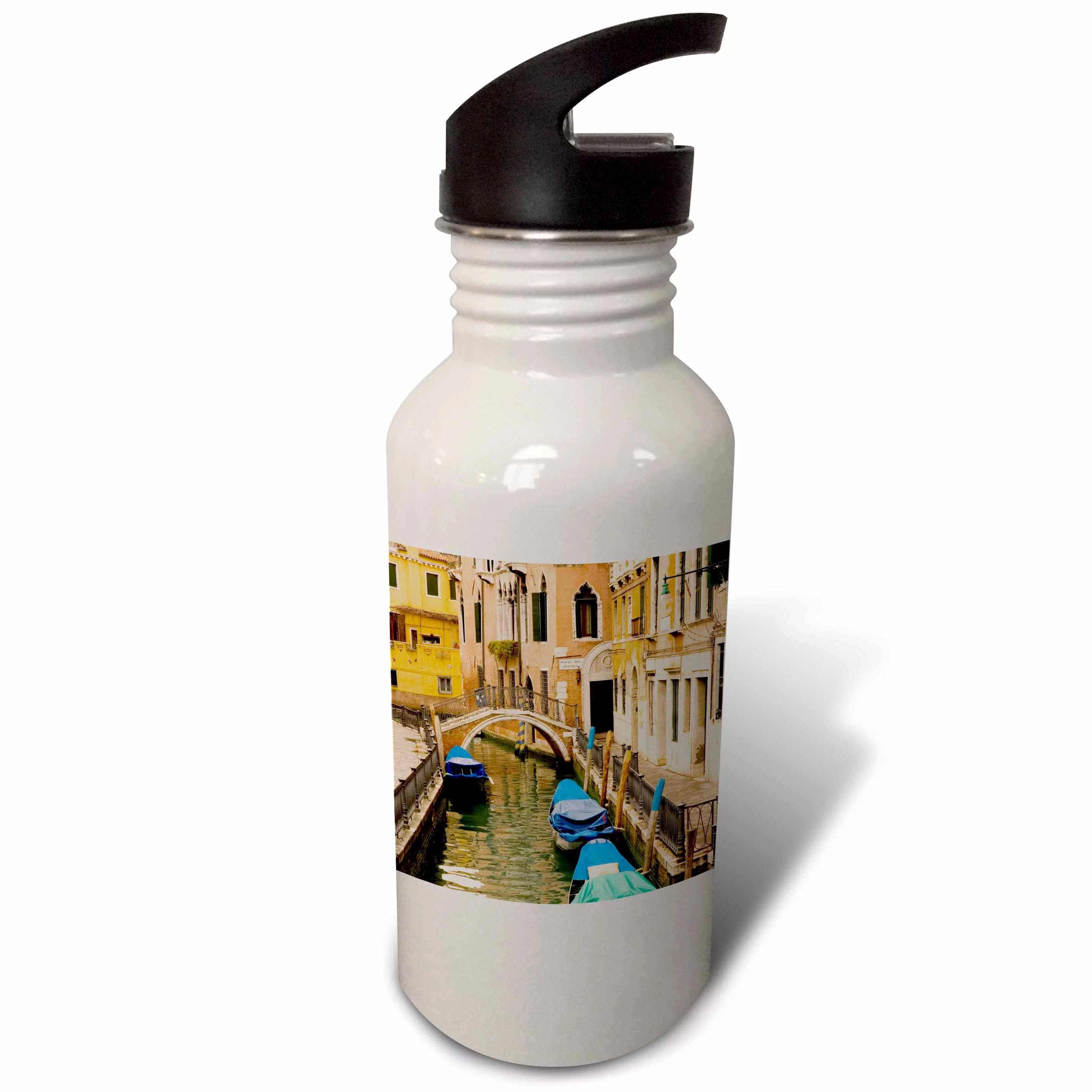 Small canal and bridge in Venice, Italy - EU16 KPI0038 - Kristin Piljay 21 oz Sports Water Bottle wb-82118-1