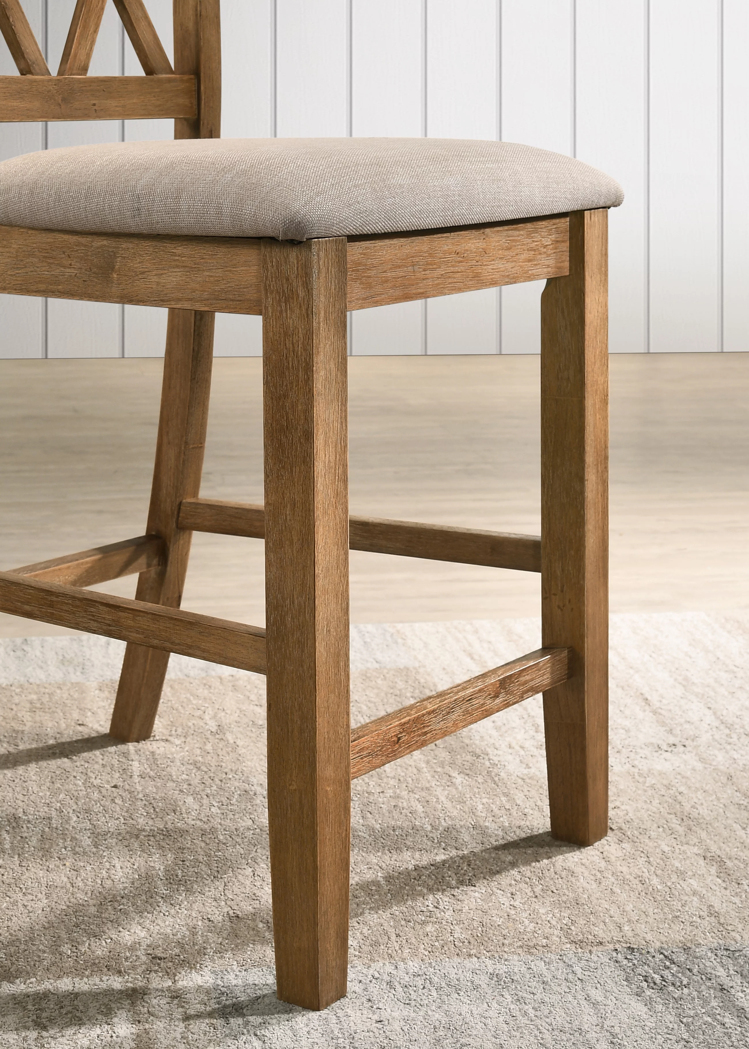 Windvale Cross-Buck Wood 5-Piece Counter Height Dining Set