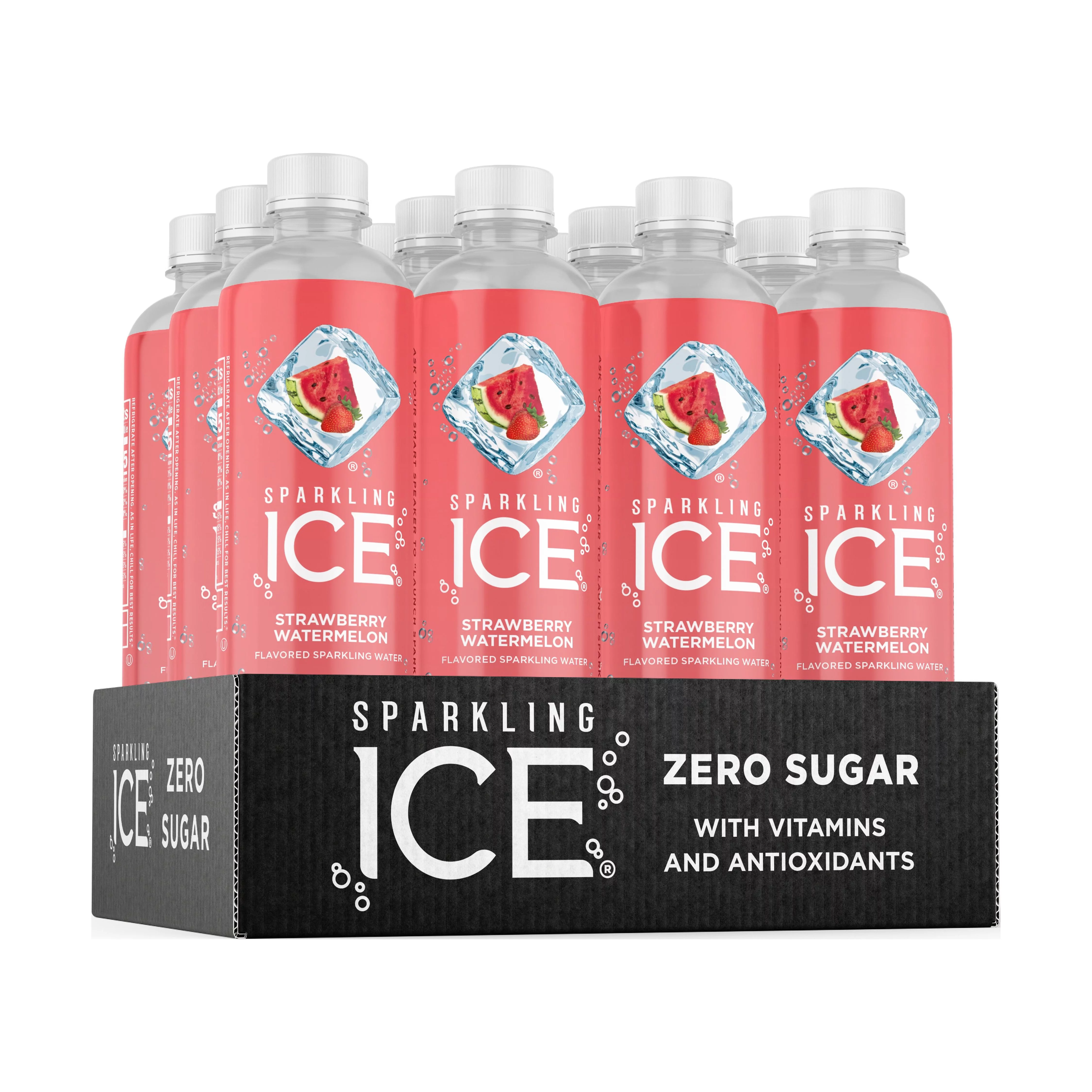 Sparkling Ice® Naturally Flavored Sparkling Water, Strawberry Watermelon 17 Fl Oz, (Pack of 12)