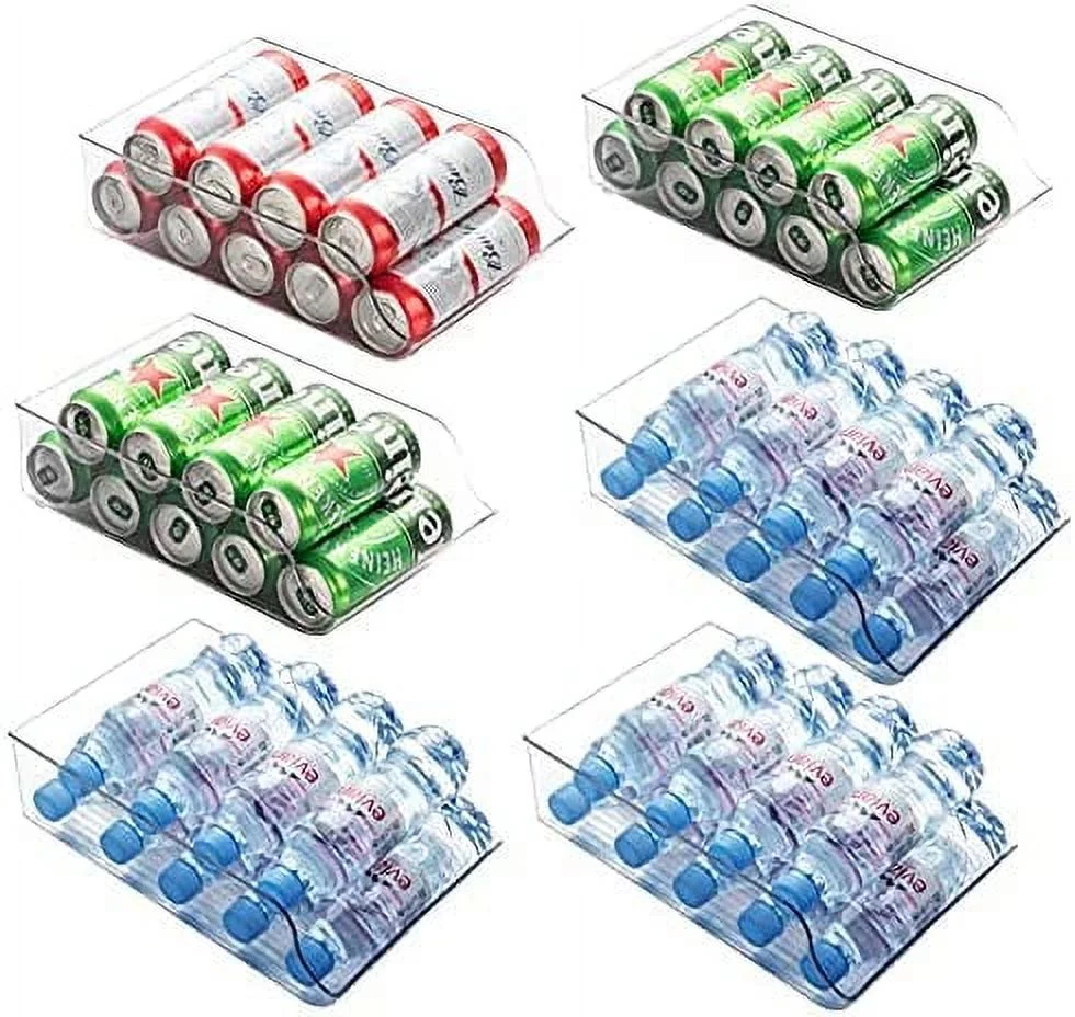 Jinamart Water Bottle Stackable Storage Organizer and Fridge Bin - Set of 6