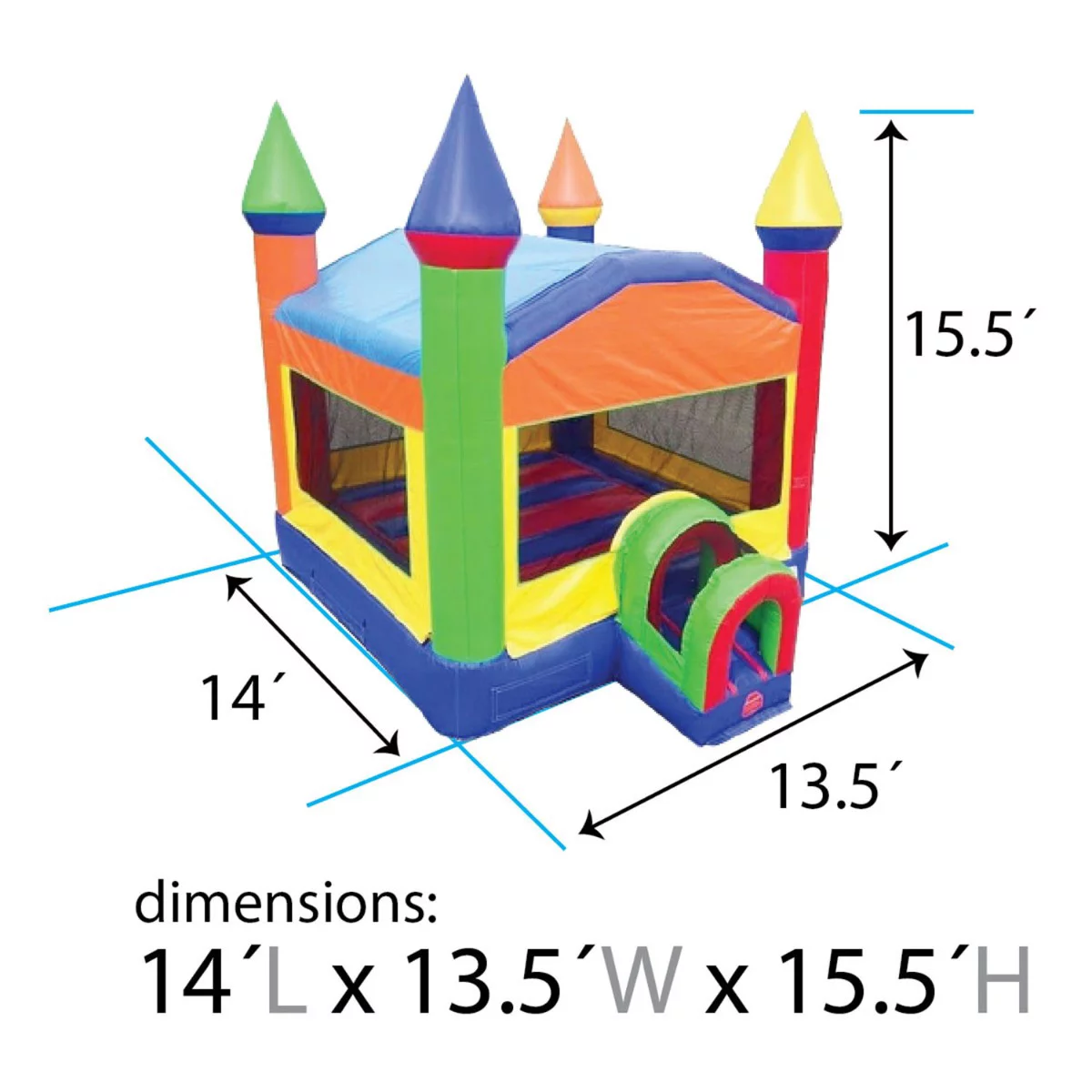 TentandTable Commercial Inflatable Bounce House - Modular Rainbow Kids Jumper
