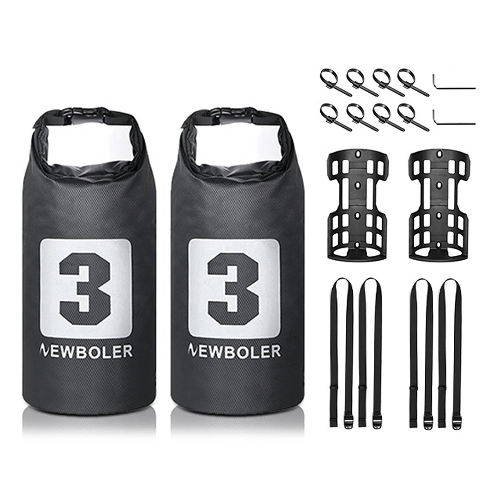 Nylon + TPU Bike Fork Bag, Waterproof Roll Bag, 3L/7L Capacity for Cycling