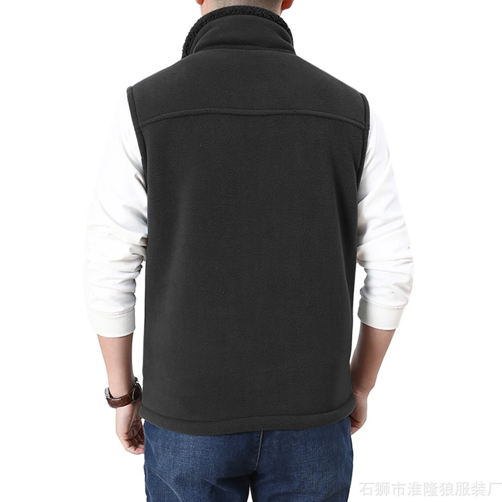 WILLBEST Jackets for Men Mens Vest Plush Outdoor Windproof Breathable Mountain Climbing Cardigan Standing Collar Vest