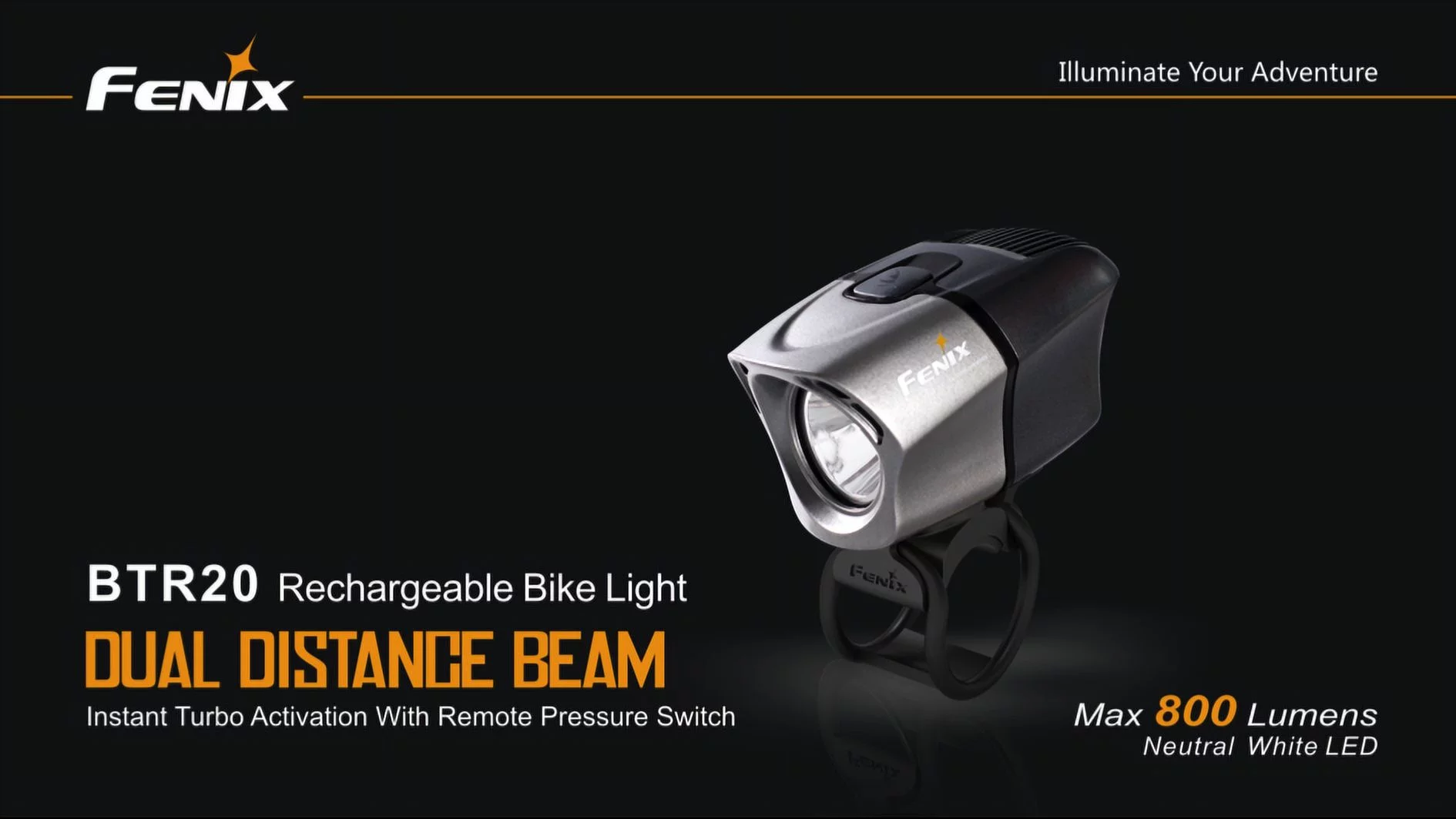Fenix BTR20 CREE XM-L T6 800 Lumen NEUTRAL WHITE Rechargeable LED Bicycle Light