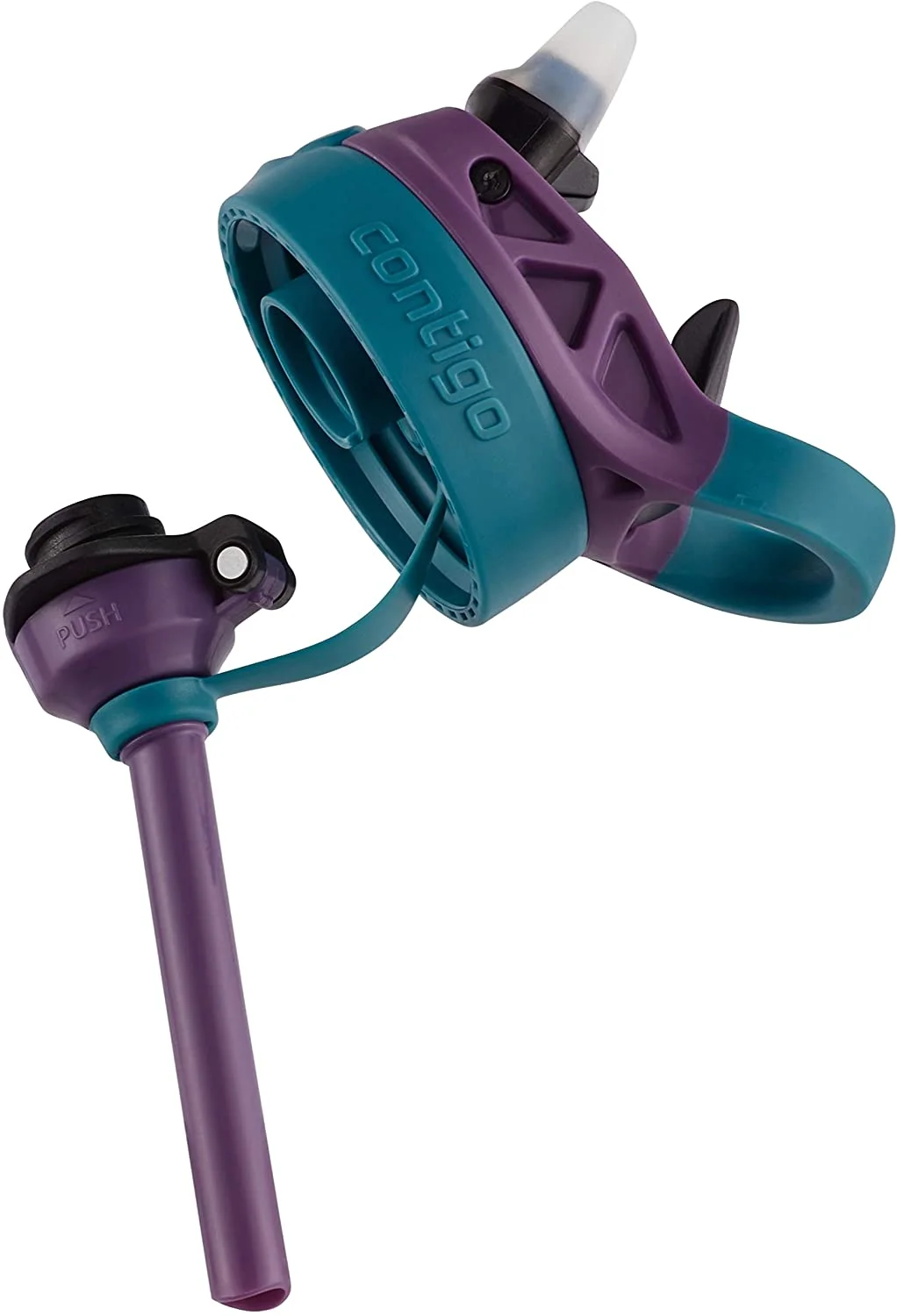 Contigo Aubrey Kids Cleanable Water Bottle with Silicone Straw and Spill-Proof Lid, Dishwasher Safe, 14oz, Purple Mermaid