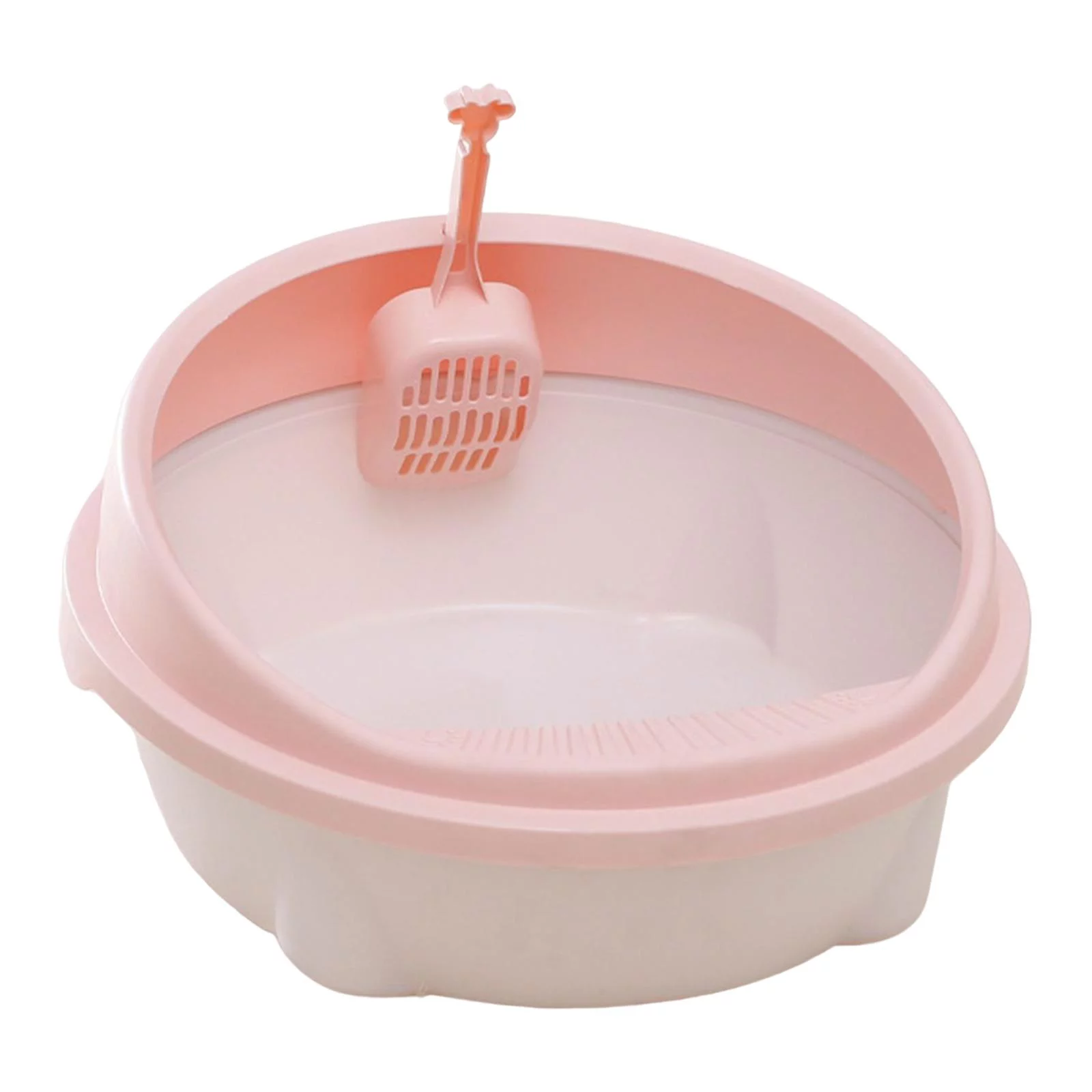 Cat Comfortable Privacy Walls Cat Sandbox Durable Pet Litter Tray pink