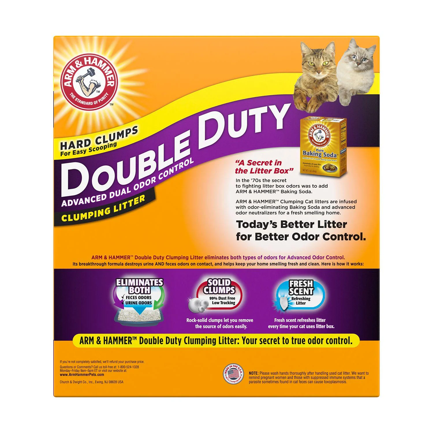 Arm and Hammer Double Duty Clumping Cat Litter, 29lbs. Box